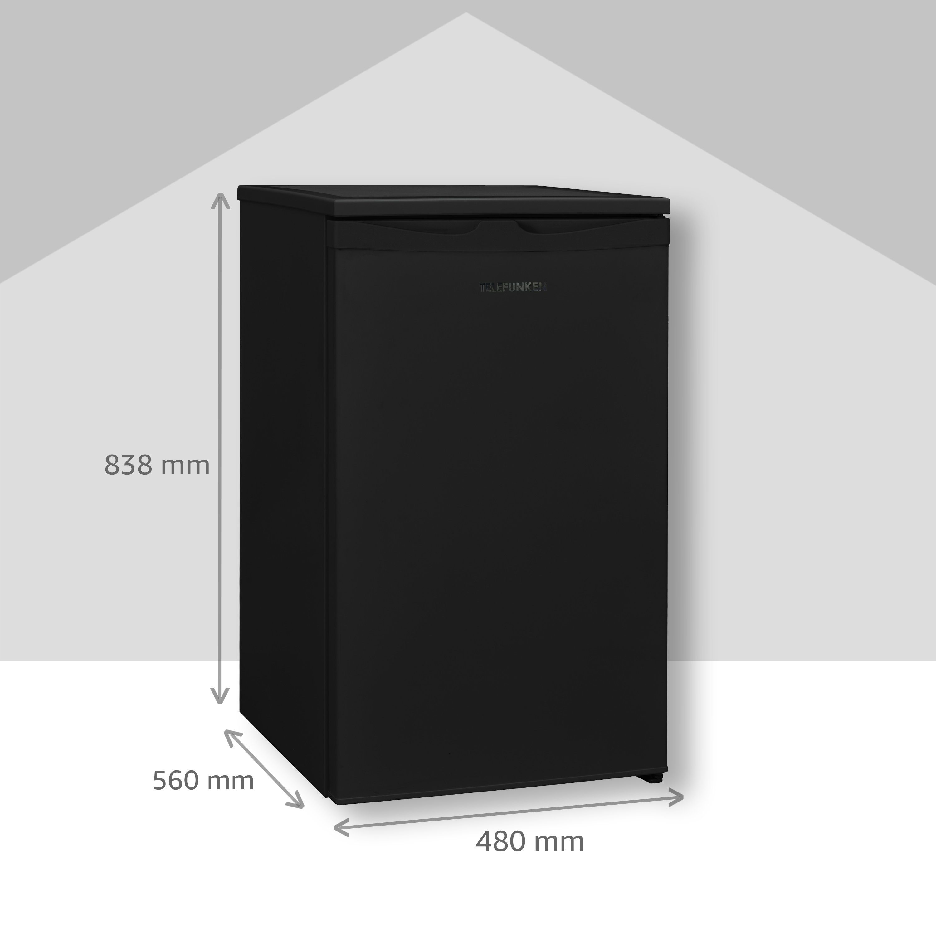 Telefunken Kühlschrank CF-32-151-B, 83.8 Gesamt-Nutzinhalt mit 48 hoch, Gefrierfach, L Tischkühlschrank 81 cm cm breit