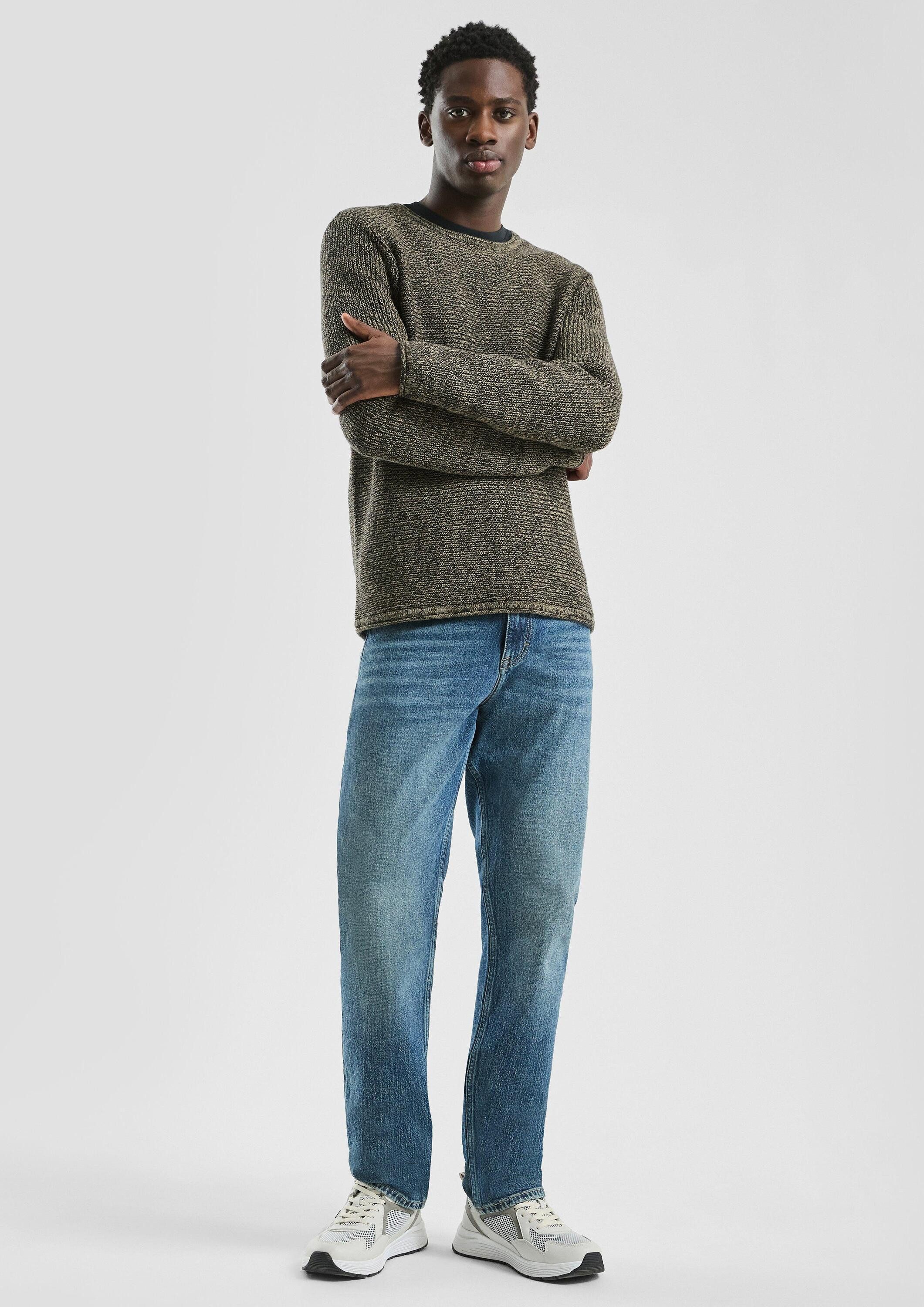QS Longpullover Strickpullover Pullover aus Melangegarn