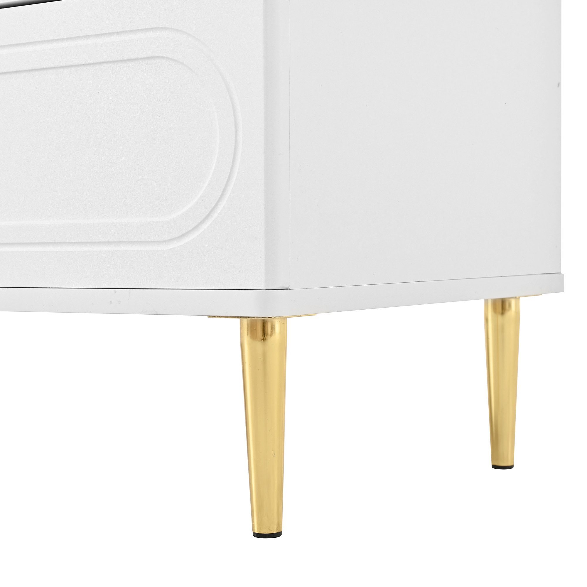 Merax Sideboard mit ovalen Vertiefungen & Metallfüßen (120 x 40 x 75 cm (L x B x H), 1 St), Aufbewahrungsschrank Kommode mit 6 Schubladen & großem Stauraum – Bild 5 von 5