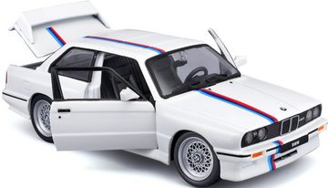 Bburago Sammlerauto BMW M3 (E30) 88, weiß, Maßstab 1:24