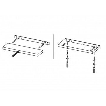 Finori Wandregal 002394 SHELVY 23 Hochglanz Grau Wandboard Wandregal Steckboard