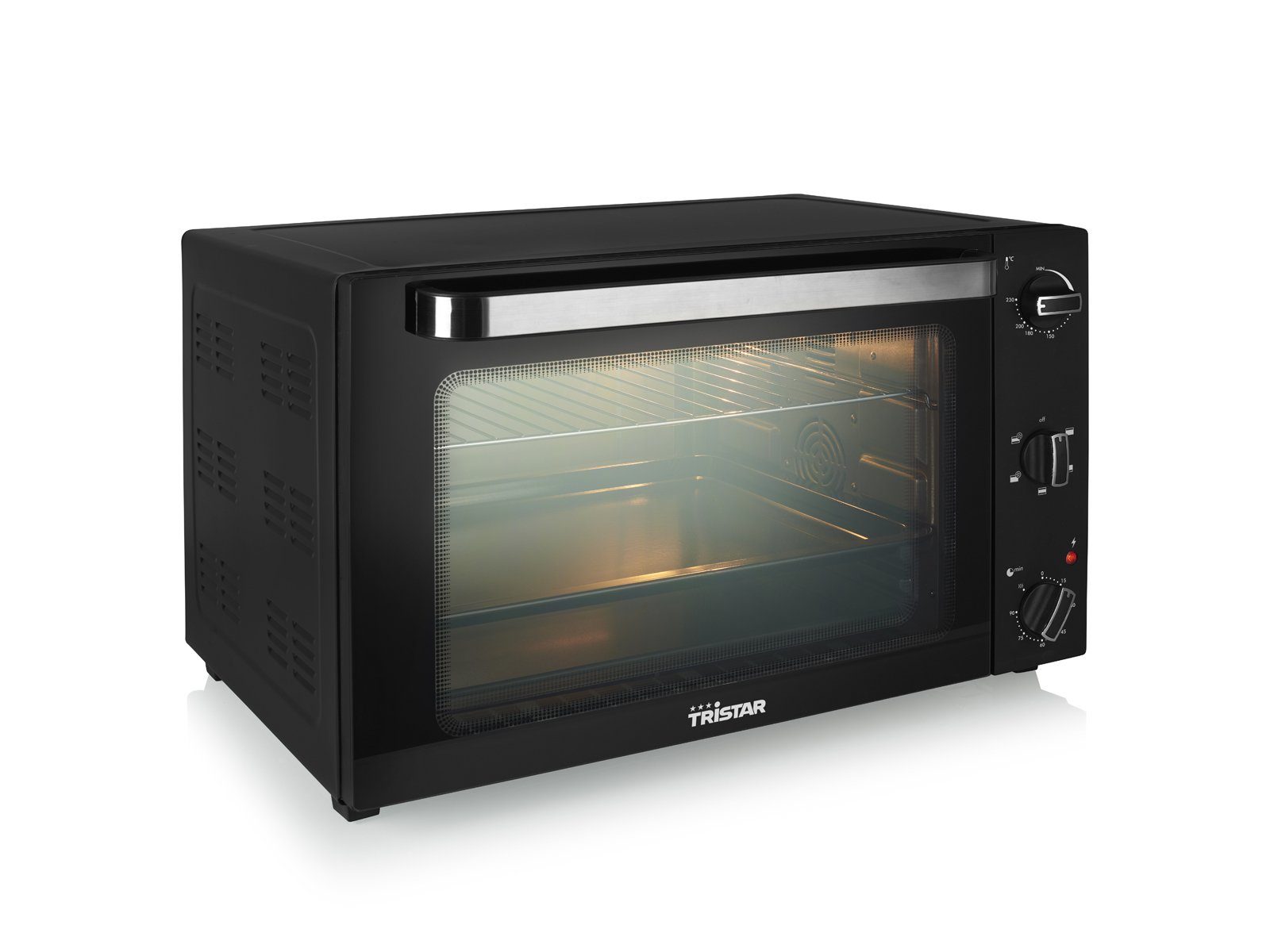 Tristar Minibackofen, Kleiner Tisch-Backofen Mini-Ofen 60L mit Umluft & Timer Pizzabackofen