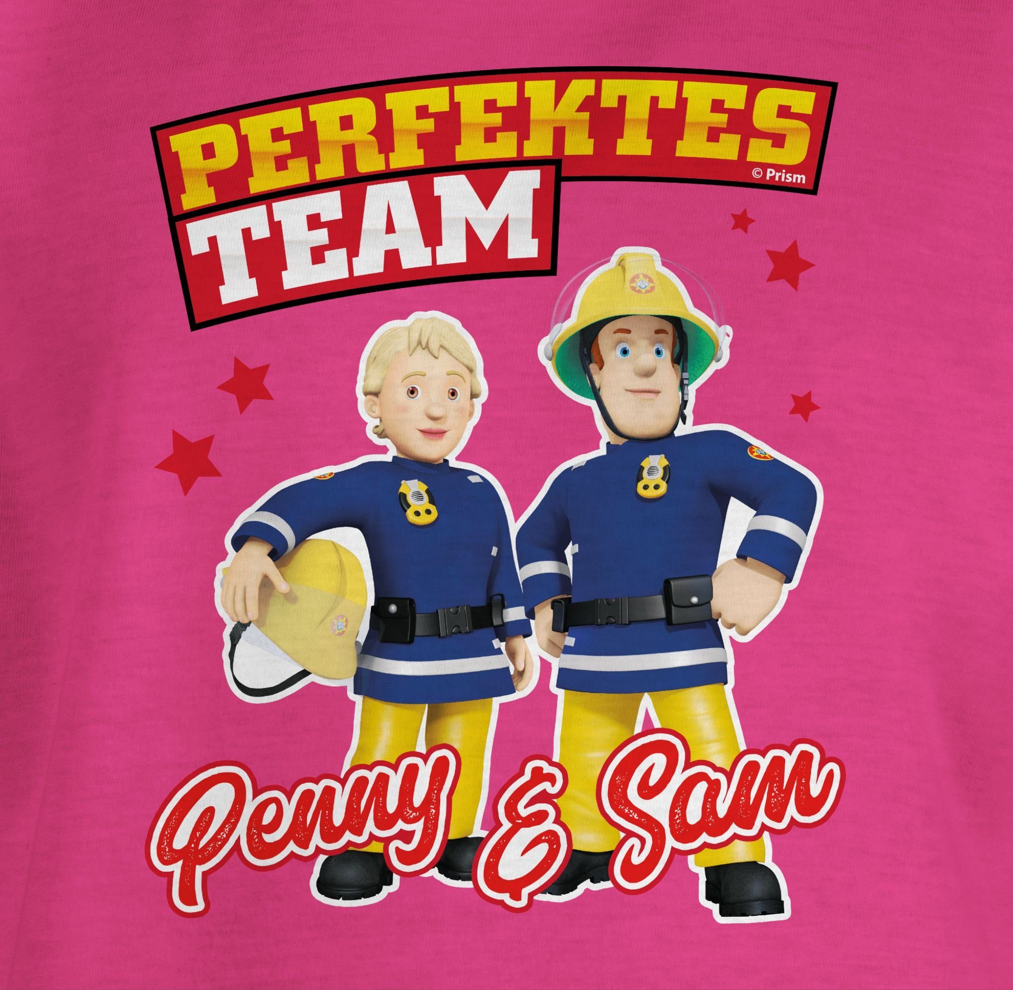 Shirtracer T-Shirt Perfektes Team - Penny & Sam Feuerwehrmann Sam Mädchen