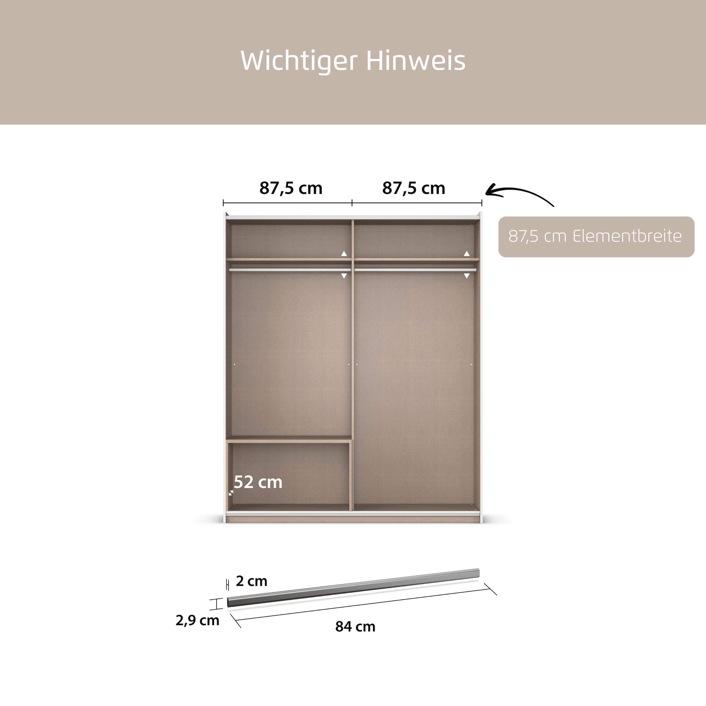 rauch Kleiderstange Zubehör für Rauch-Schränke, Breite 84 cm, für Rauch-Schränke mit Element-Breite 87,5 cm