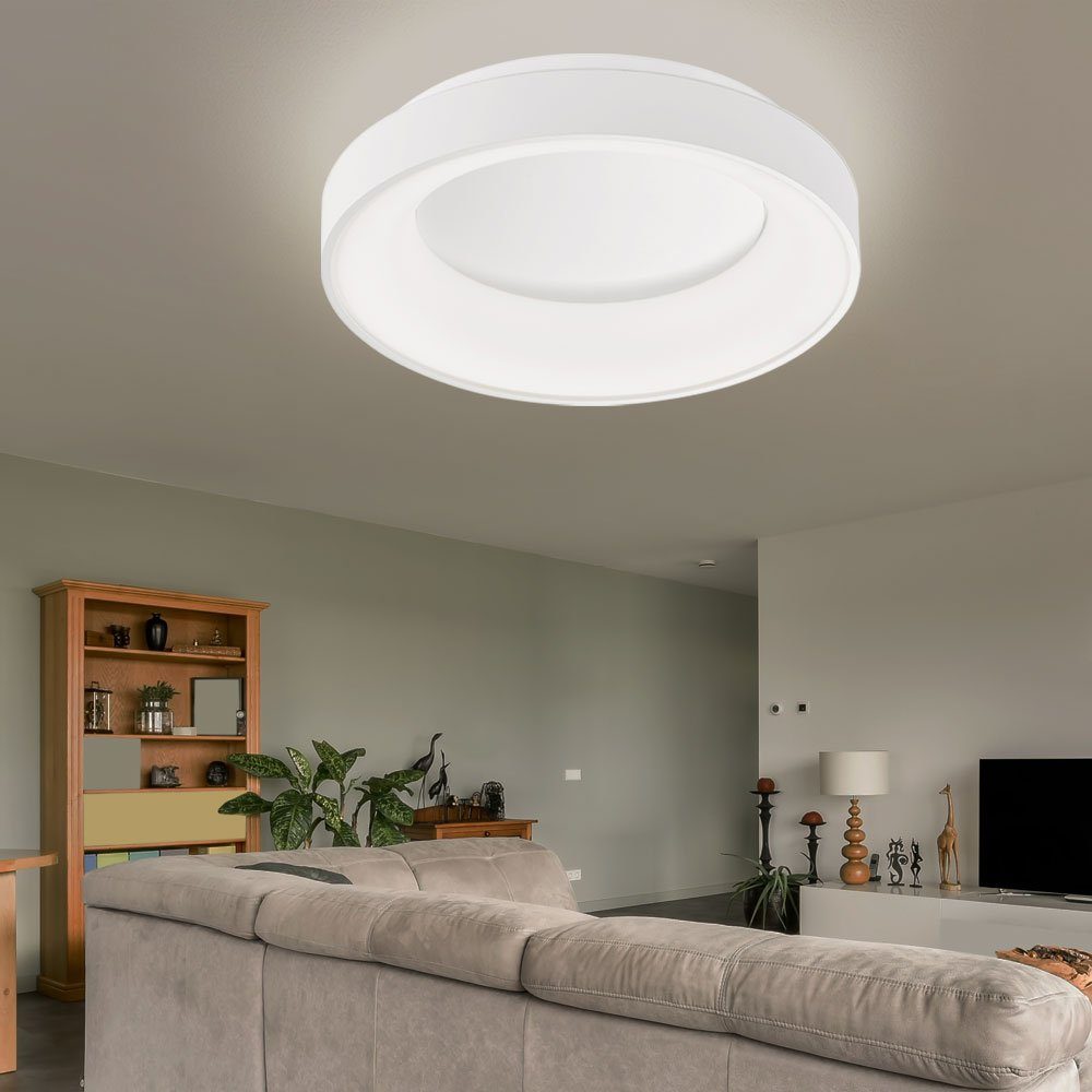 verbaut, Warmweiß, Deckenlampe Deckenleuchte Wohnzimmer fest LED-Leuchtmittel in etc-shop Deckenleuchten runder Deckenleuchte, LED LED