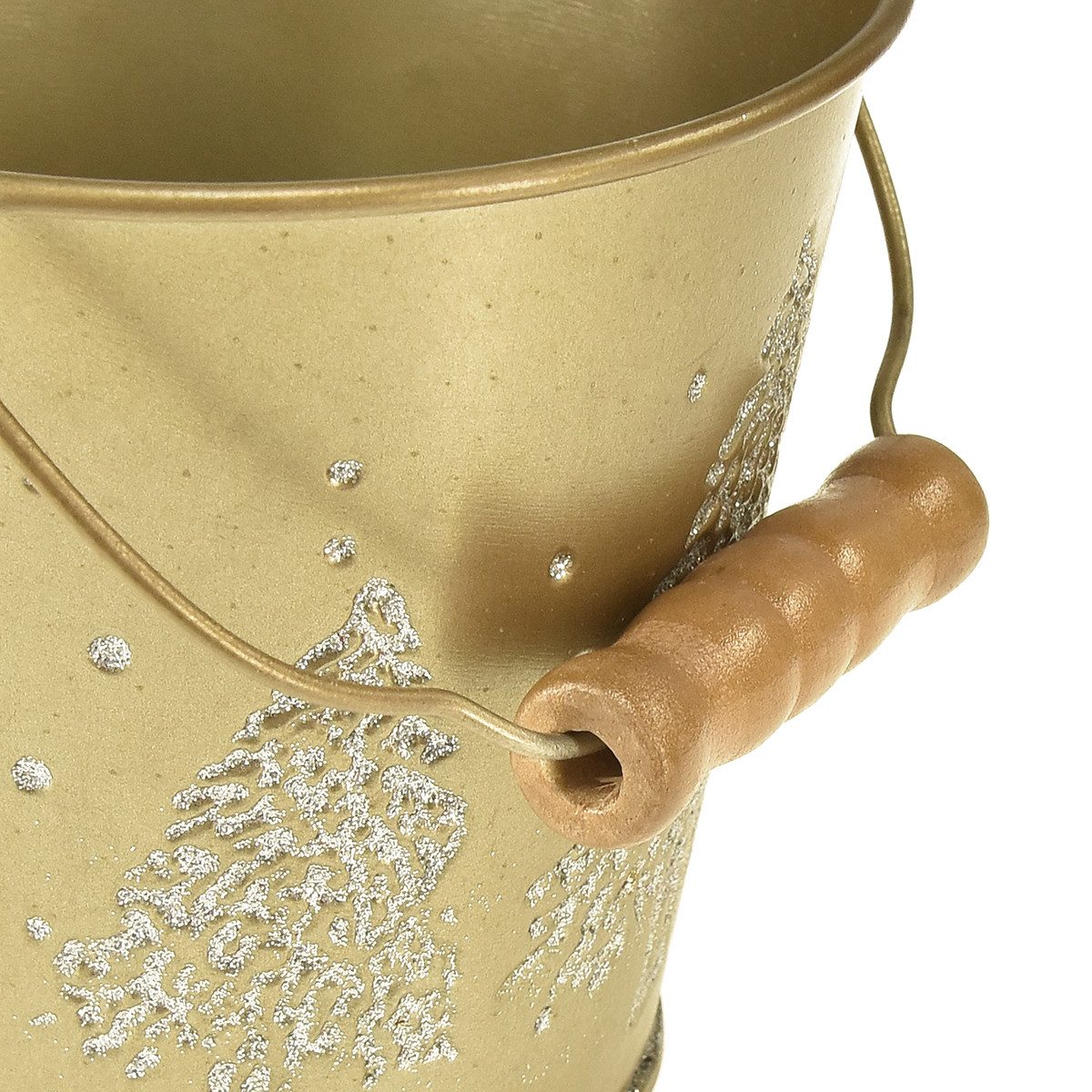 Florists Products Übertopf Festlicher Deko-Übertopf mit Tannenbäumen aus Metall