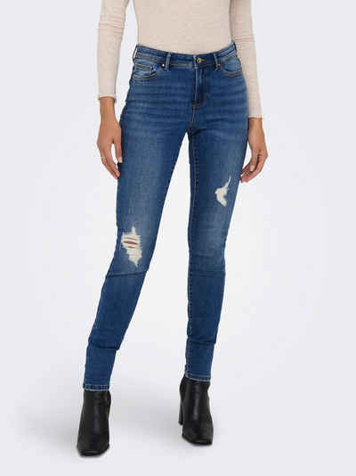 ONLY Skinny-fit-Jeans ONLWAUW MID SK DESTROY DNM BJ209 mit Destroyed Effekt