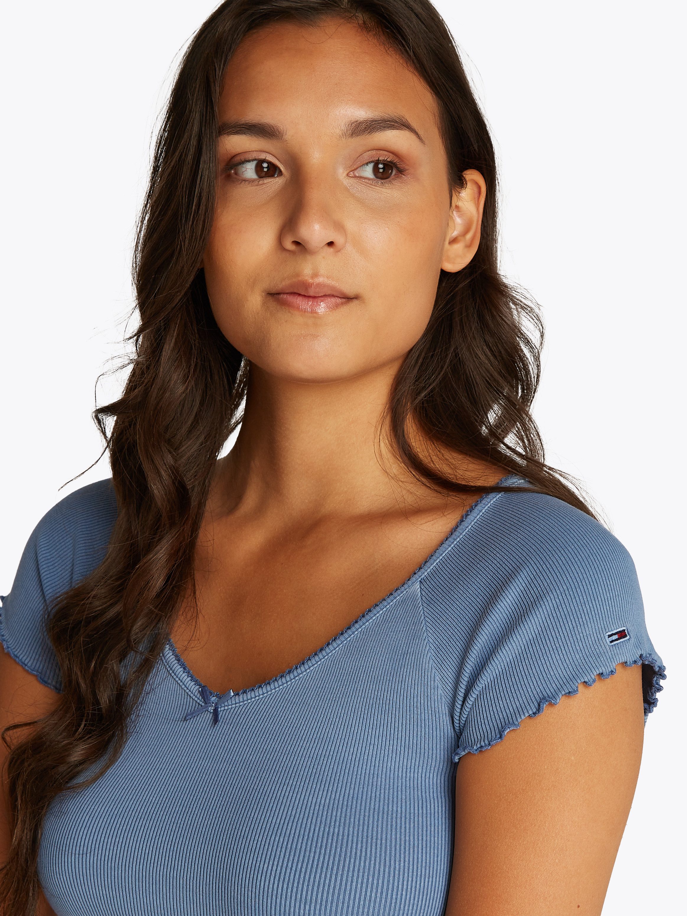 Tommy Jeans Kurzarmshirt TJW SLIM VNECK günstig online kaufen