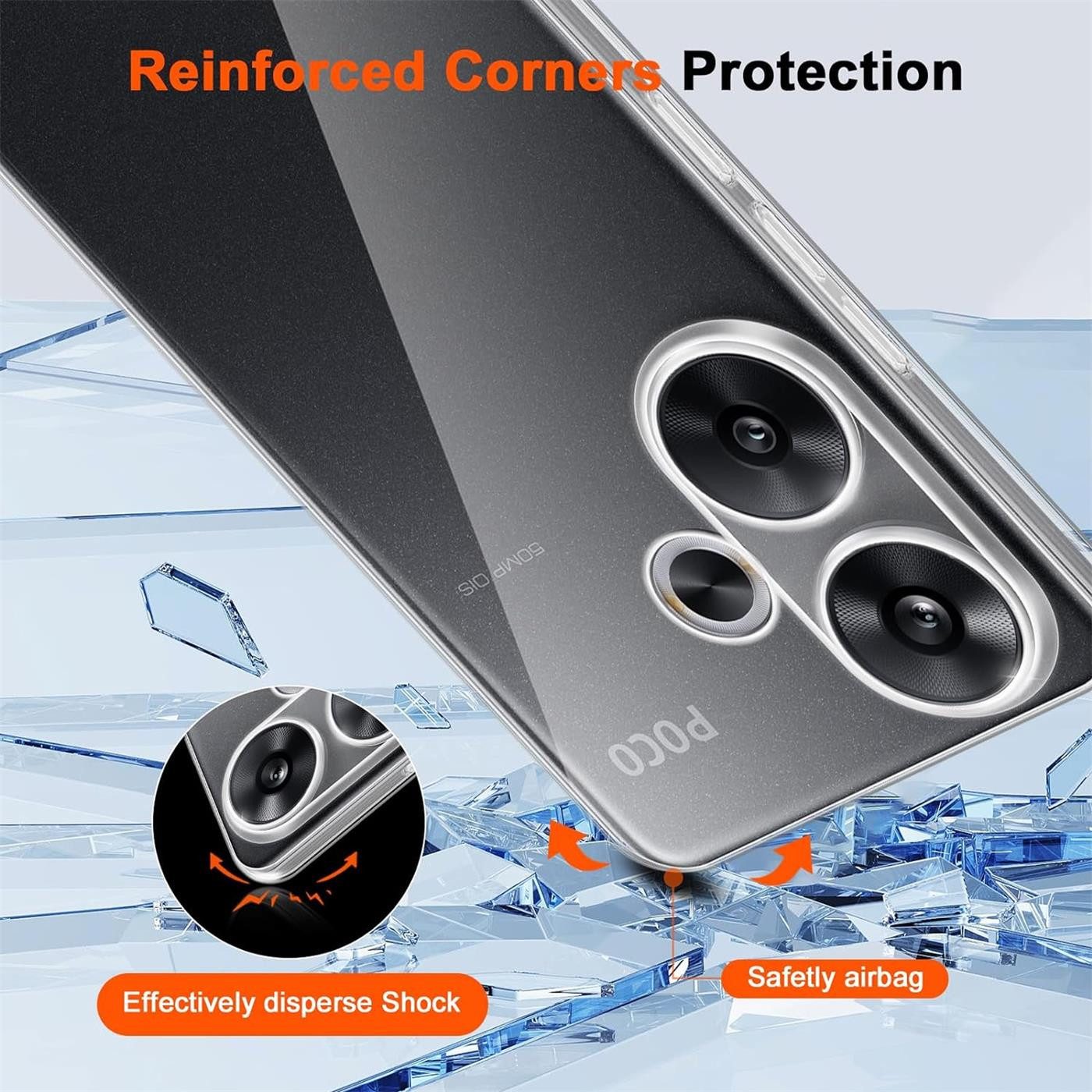 CoolGadget Handyhülle Transparent Ultra Slim Case für Xiaomi Poco F6 6,67 Zoll, Silikon Hülle Dünne Schutzhülle für Poco F6 Hülle