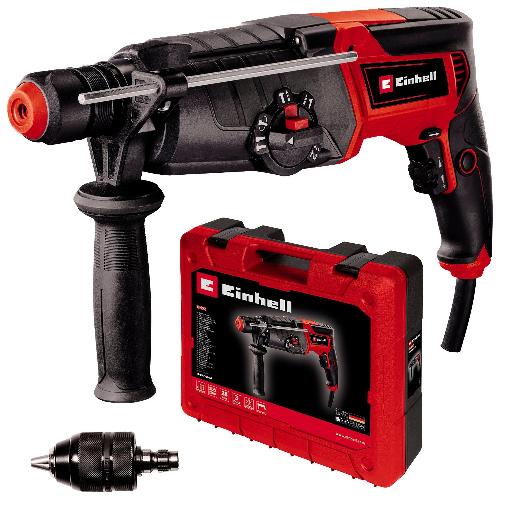 Einhell Bohrhammer TE-RH 950 5F, max. 2600 U/min, inkl. Koffer für universelle Aufbewahrung von Werkzeug und Zubehör
