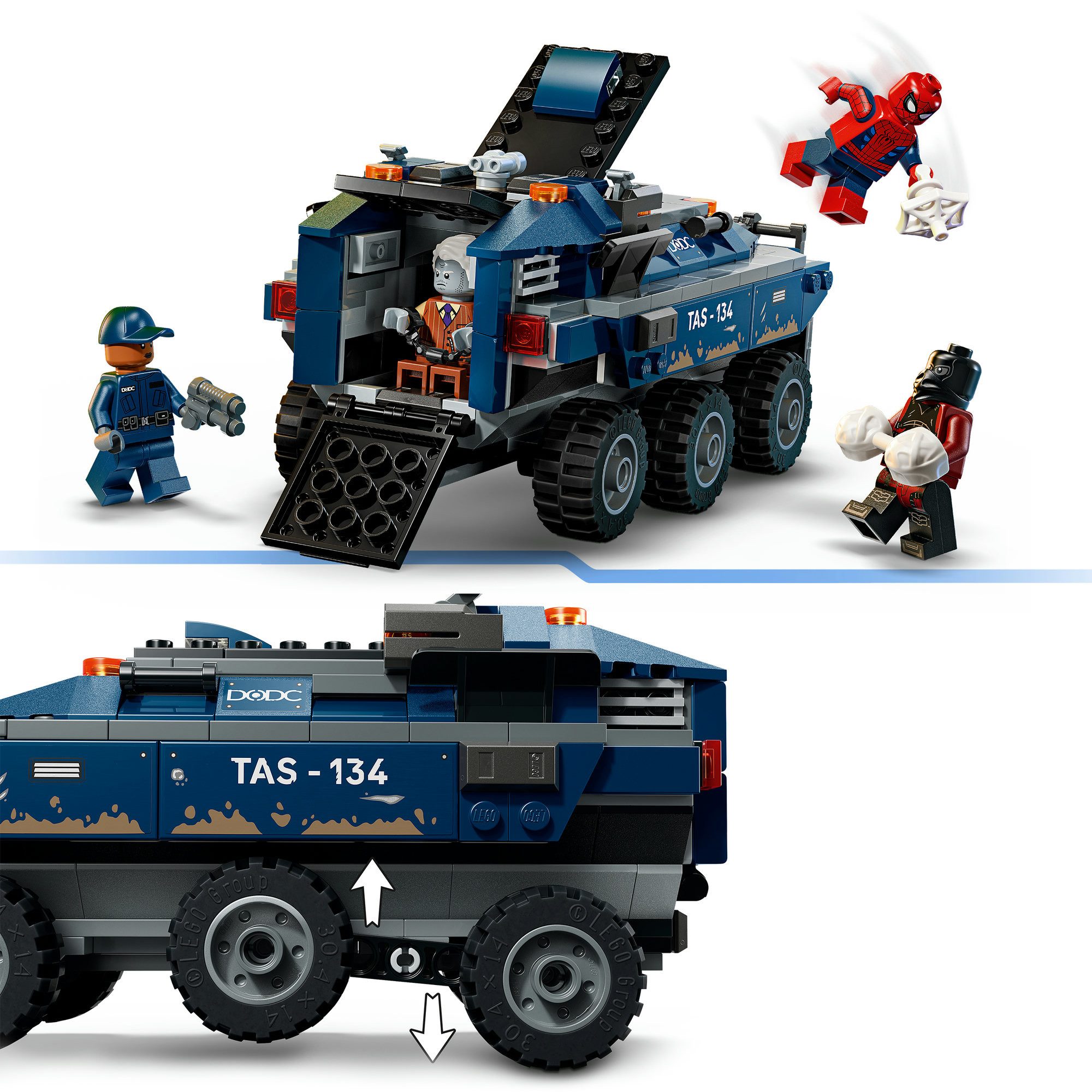 LEGO® Spider-Man Jagt den Gefängnistransporter (76349), LEGO Super Heroes Konstruktionsspielsteine, (367 St), Made in Europe – Bild 4 von 5