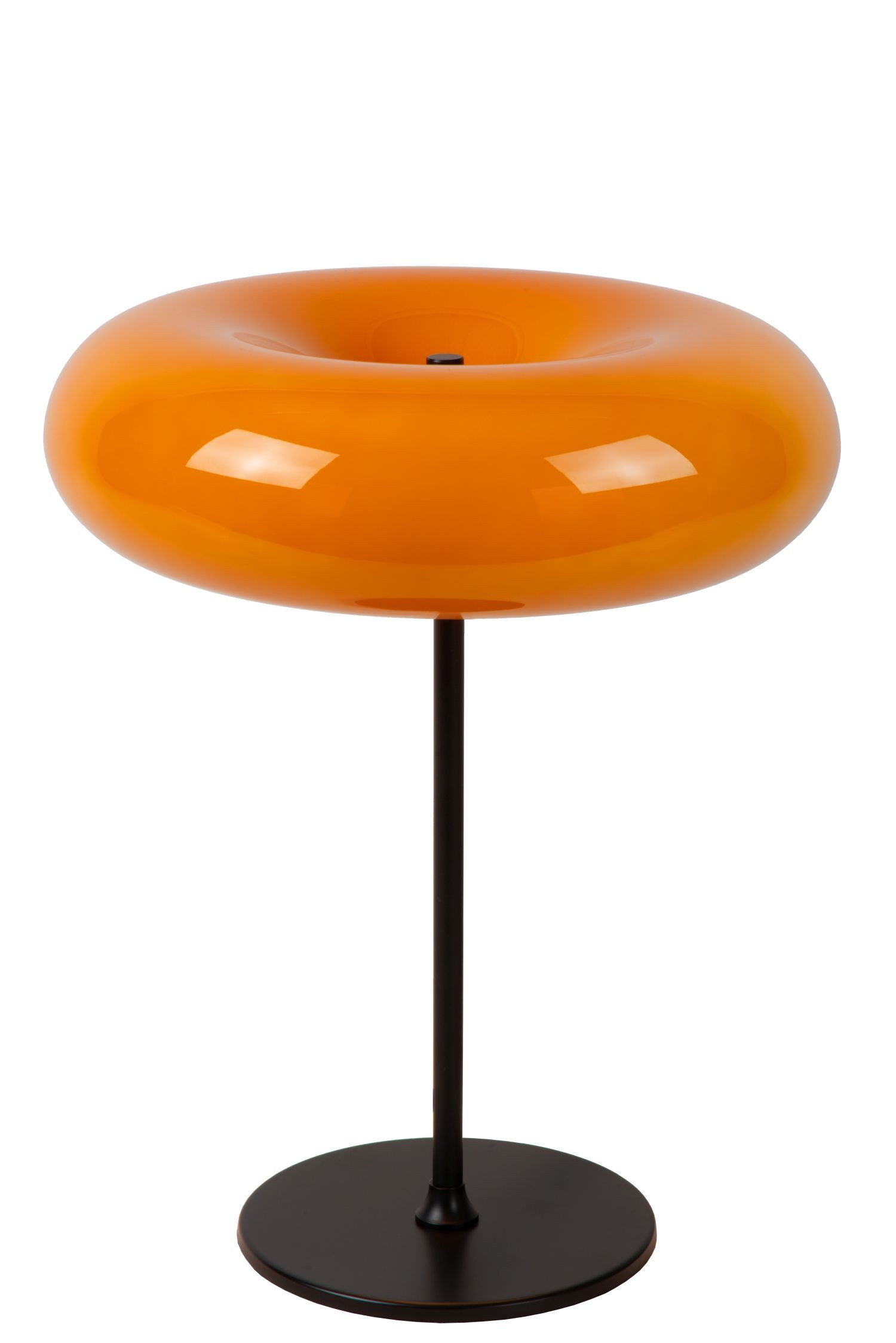 Licht-Erlebnisse Tischleuchte ZARIN, ohne Leuchtmittel, Metall Glas G9 D: 30 cm rund 37 cm hoch Schwarz Orange 3-flammig