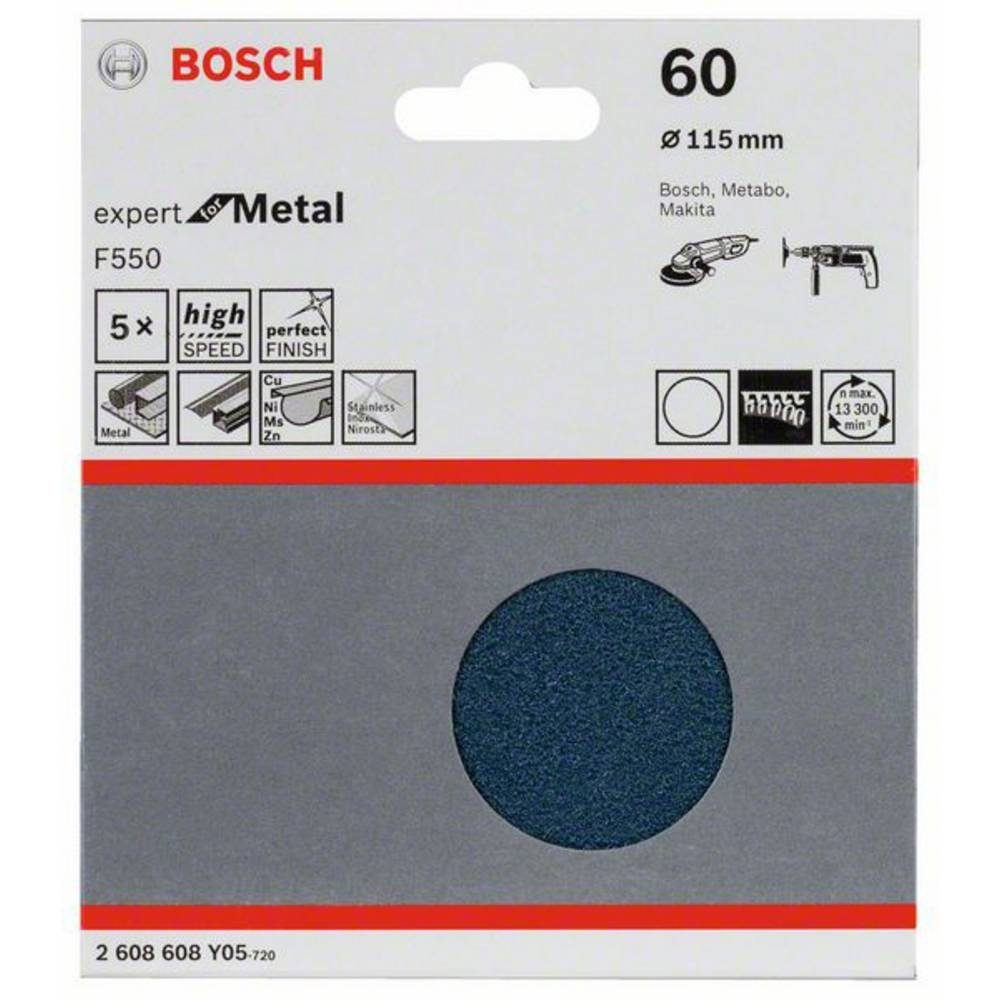 Schleifpapier BOSCH Metal, 60 Expert for mm, 115 F550, Schleifblatt