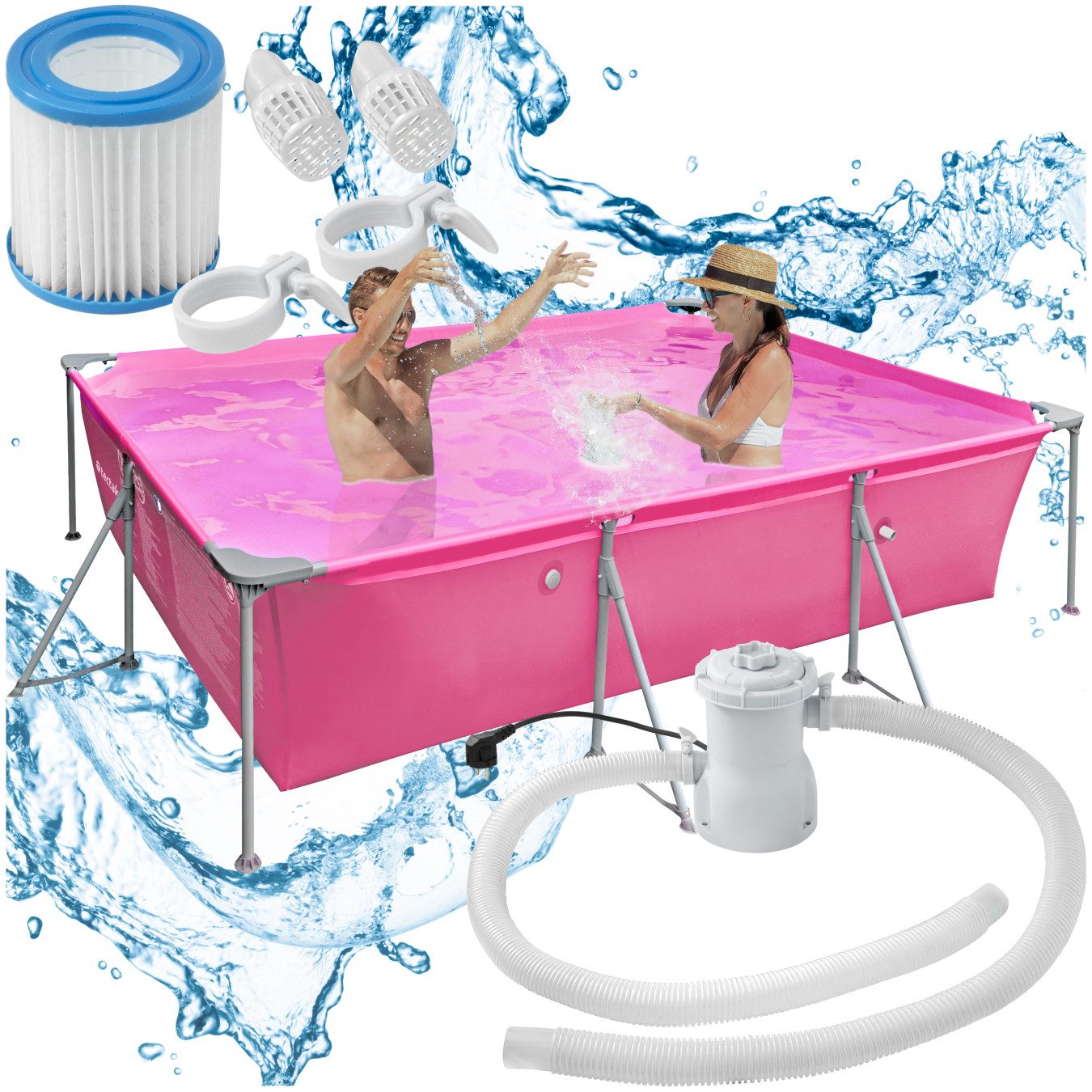 tectake Framepool Swimming Pool, rechteckig günstig online kaufen