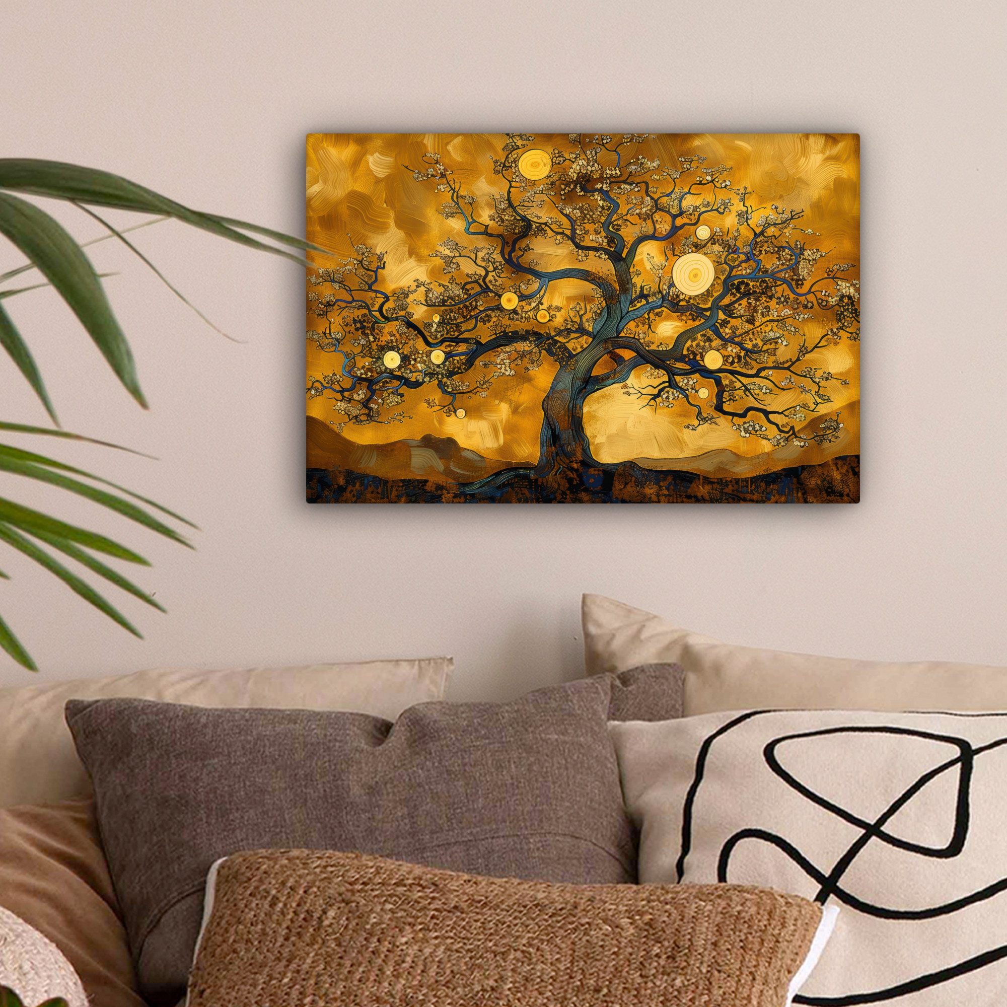 OneMillionCanvasses® Leinwandbild Baum - Baum des Lebens - Abstrakt - Gold, günstig online kaufen