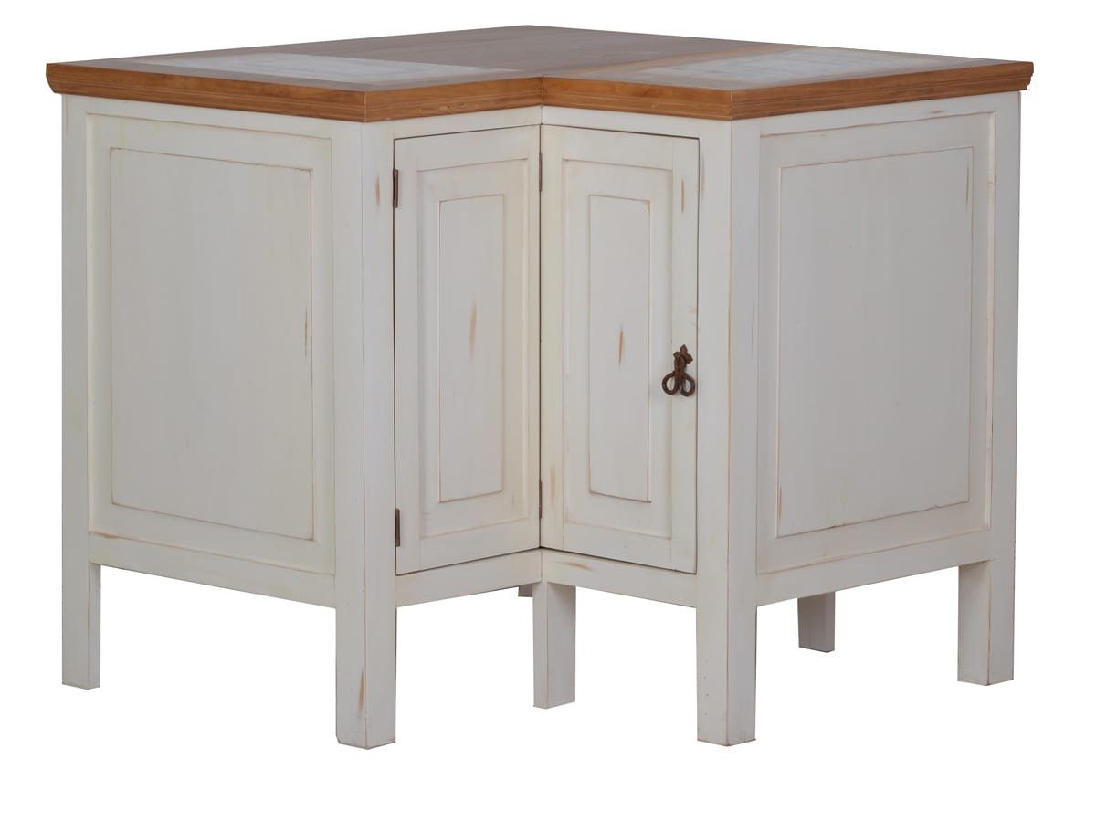 MiaMöbel Unterschrank Mexico aus massivem Pinienholz Weiß