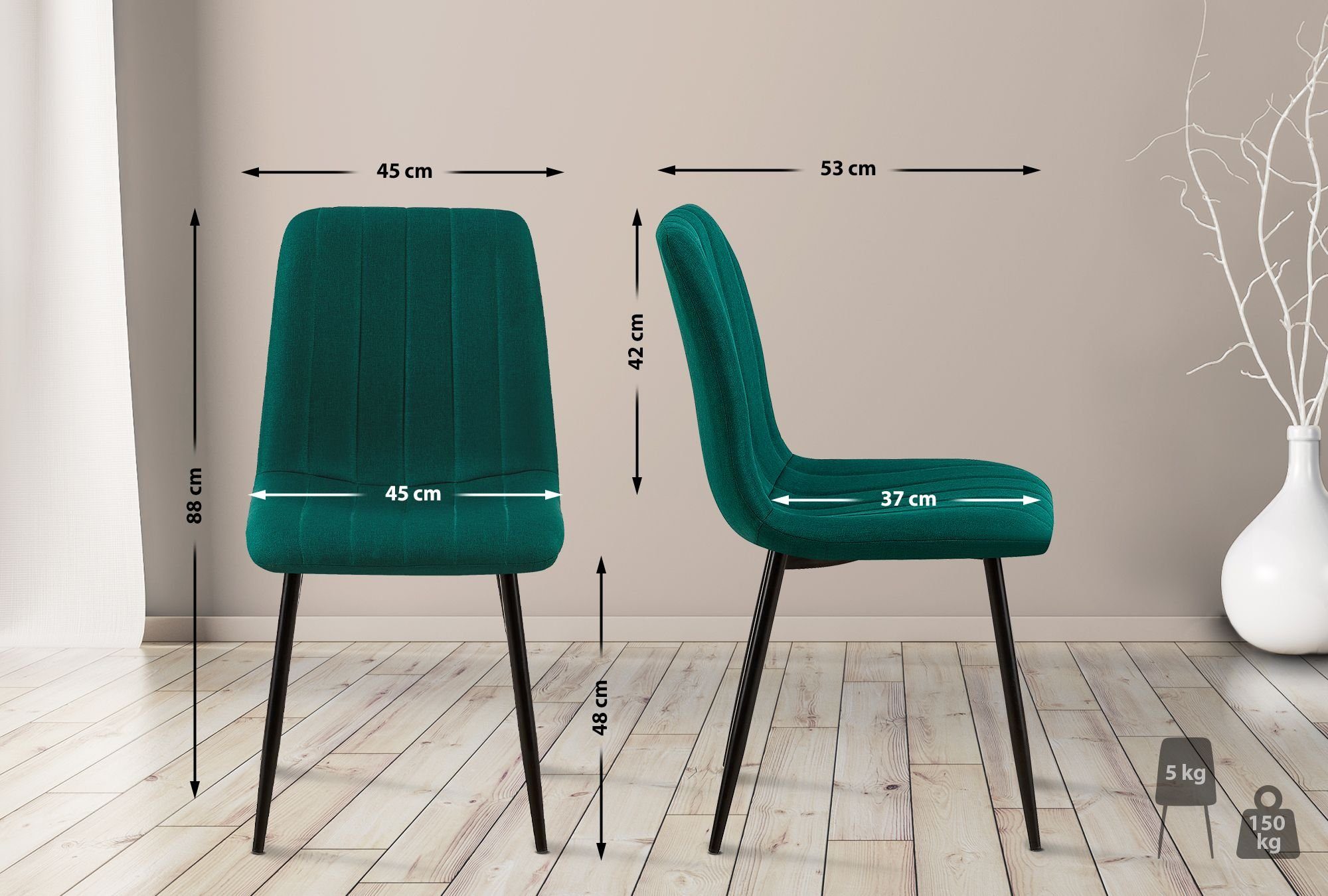 CLP Esszimmerstuhl Dijon (4er Set), gepolstert, günstig online kaufen