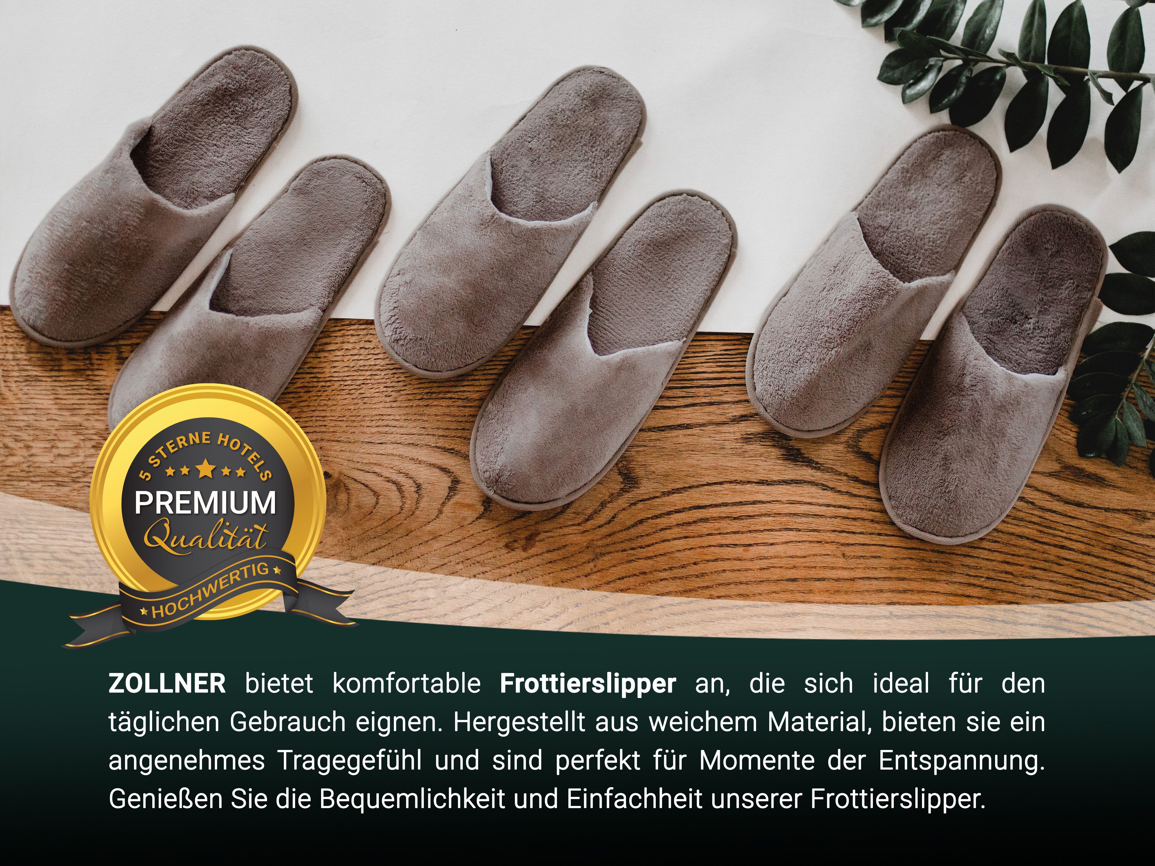 ZOLLNER Pantoffel (10-tlg) 100% Polyester, vom Hotelwäschespezialisten