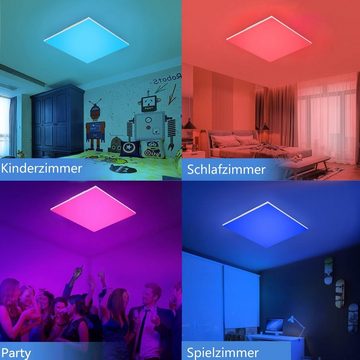ZMH LED Deckenleuchte LED Deckenleuchte Dimmbar: 18W RGB Farbwechsel Wohnzimmerlampe, RGB, ohne Leuchtmittel, RGB, Stimmungslicht, Dimmbar, Augenschutz und Energieeinsparung