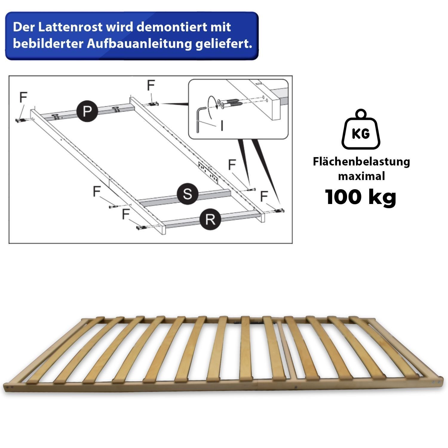 Lattenrost, Coemo, Kopfteil mit FIX verstellbar, günstiger nicht Fußteil verstellbar, -nicht verstellbar- 13 nicht 80x200 Federleisten Bausatz