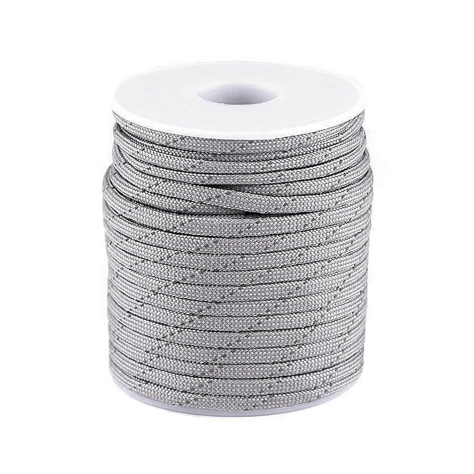 maDDma 25 Meter Polyester-Schnur Reflektierende 4mm Farbwahl Seil, hellgrau
