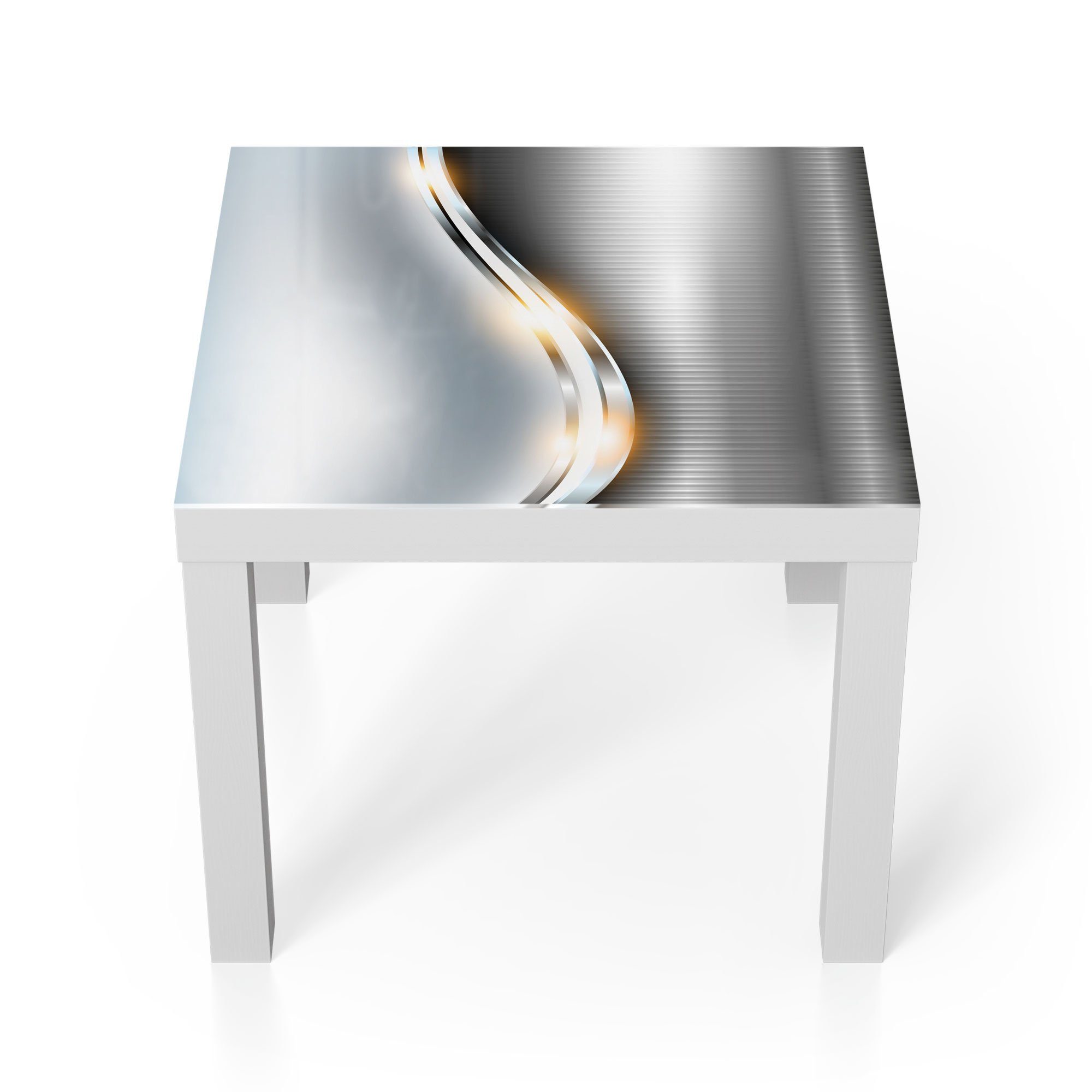 DEQORI Couchtisch 'Elegantes Vektordesign', Glas Beistelltisch Glastisch modern Weiß