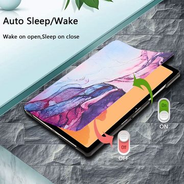 Wigento Tablet-Hülle Für Samsung Galaxy Tab A7 10.4 2020 T500 / T505 3folt Wake UP Smart Cover Etuis Hülle Case Schutz Motiv 6