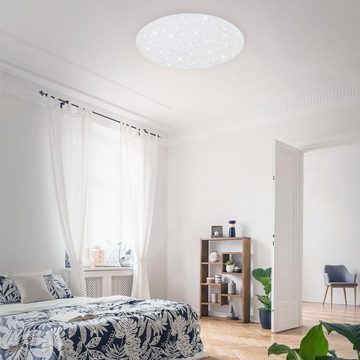 Briloner Leuchten LED-Sternenhimmel 3429016 VERB, CCT - über Fernbedienung, LED fest integriert, Kaltweiß, Neutralweiß, Tageslichtweiß, Warmweiß, CCT, Sternenhimmel, dimmbar, Fernbedienung, weiß, 75 cm