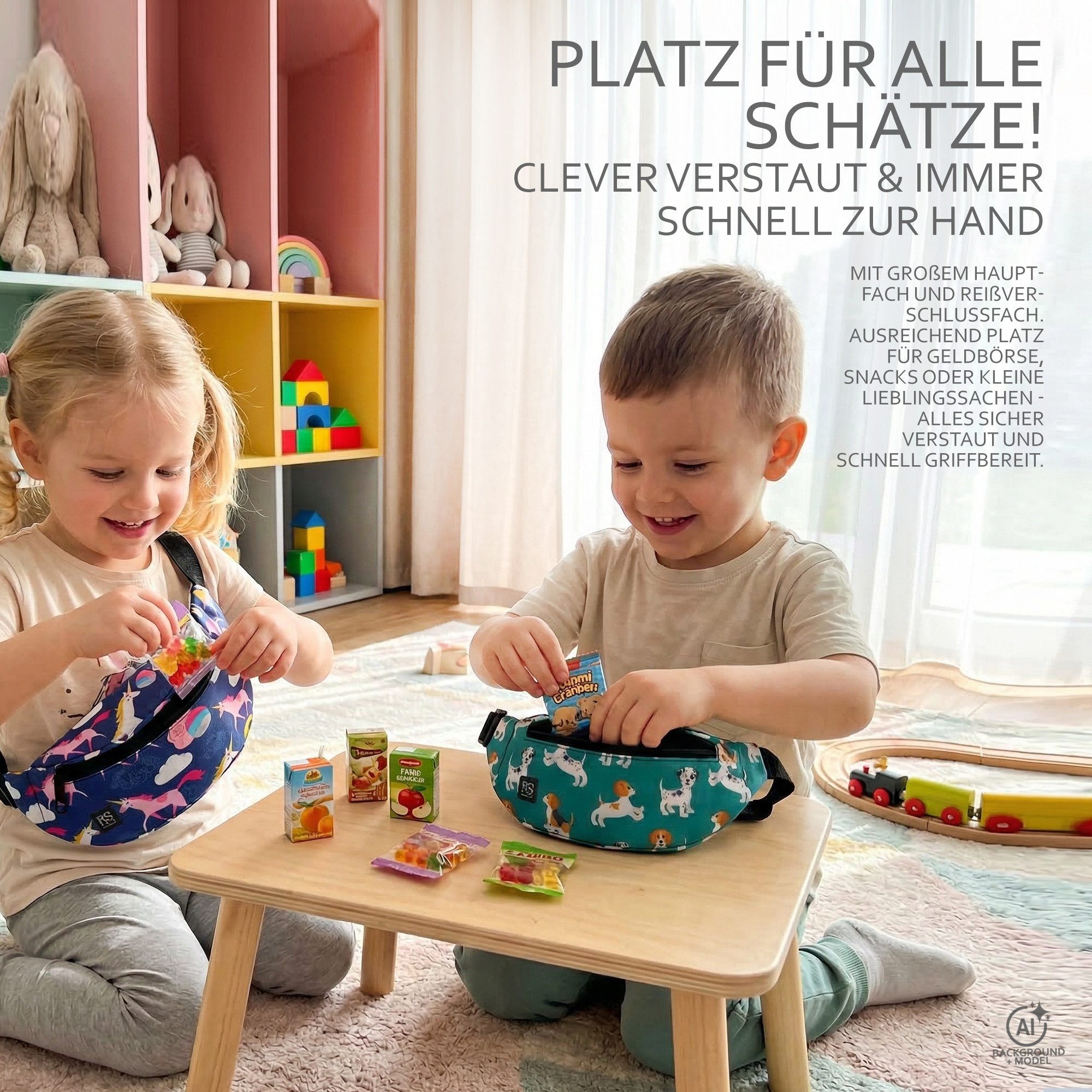 BambiniWelt by Rafael K. Gürteltasche Bauchtasche Kinder 3-7 Jahre Hüfttasche verstellbar robust abwaschbar – Bild 4 von 5