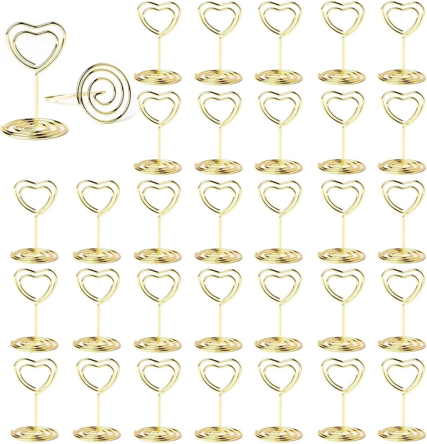 FELIXLEO Tischkartenhalter 30 Stück Gold Tischkartenhalter Fotohalter Kartenständer Memohalter, (1-tlg)