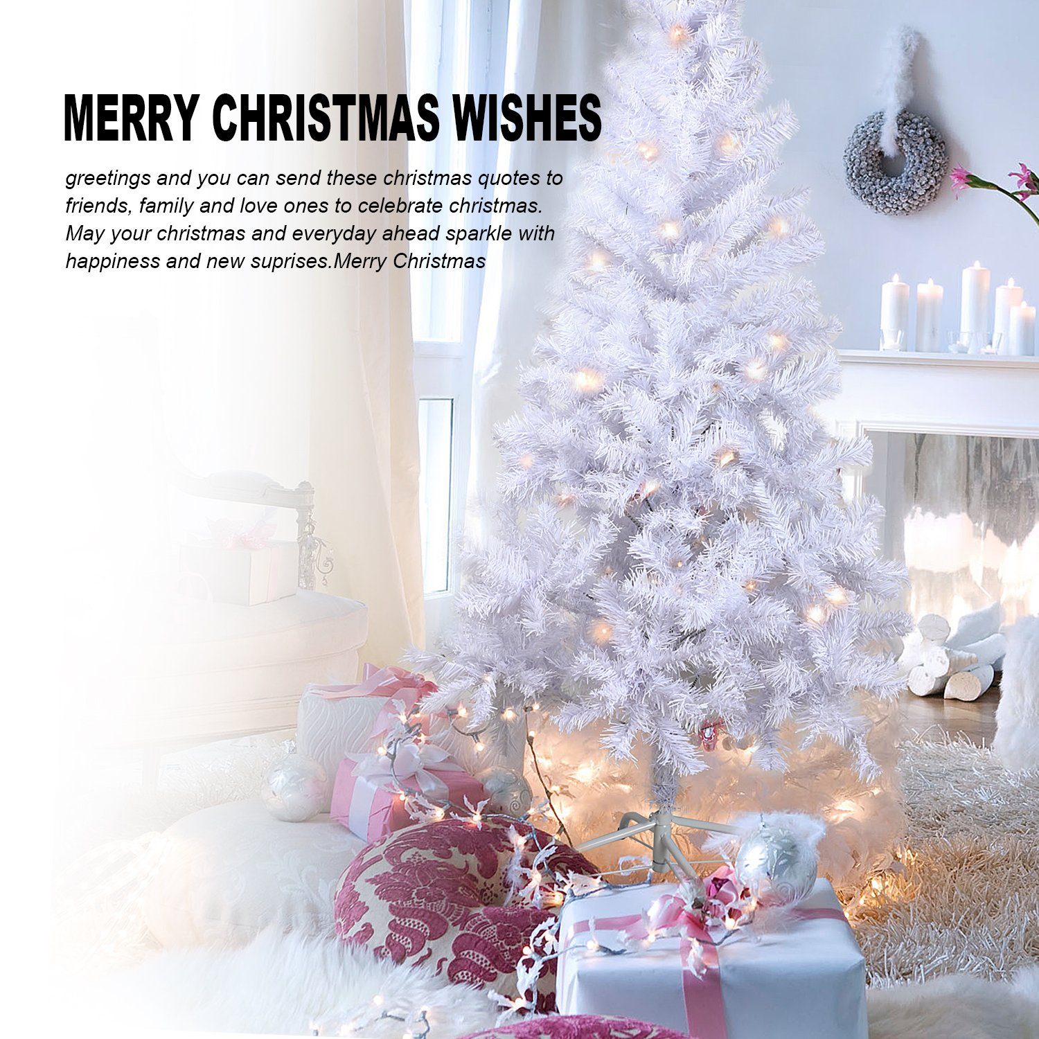 Weihnachtsbaum Tannenbaum Weiß Künstlicher künstlicher Weihnachtsbaum Christbaum Gotoll XM007-10, Metallständer