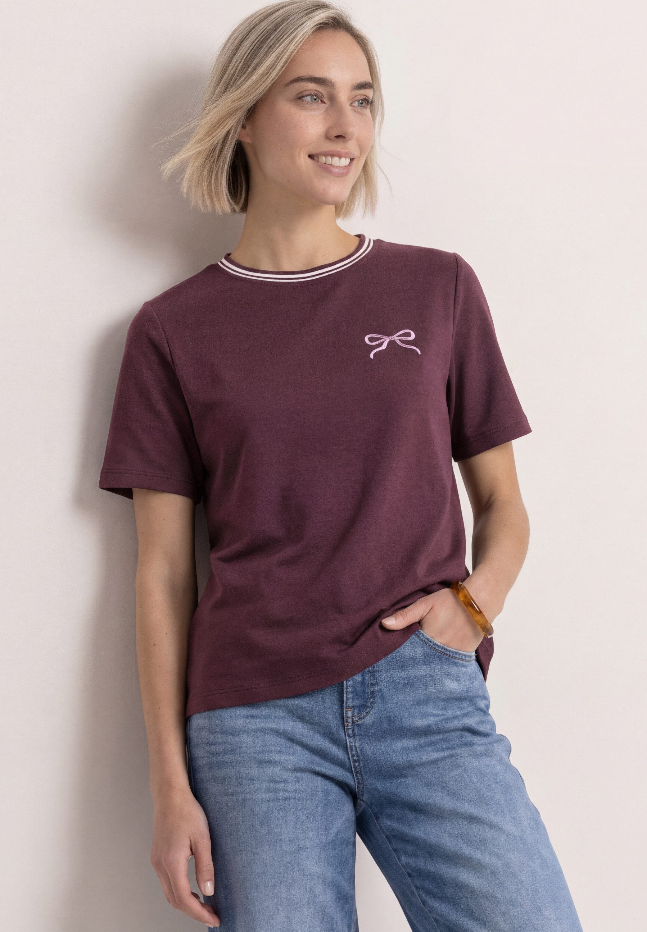 STREET ONE T-Shirt mit Rundhalsausschnitt