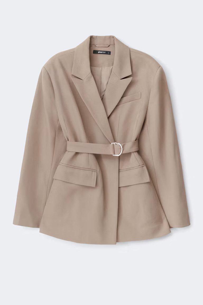 Gina Tricot Jackenblazer - Eleganter Jackenblazer mit Bindegürtel für Damen - Damenblazer