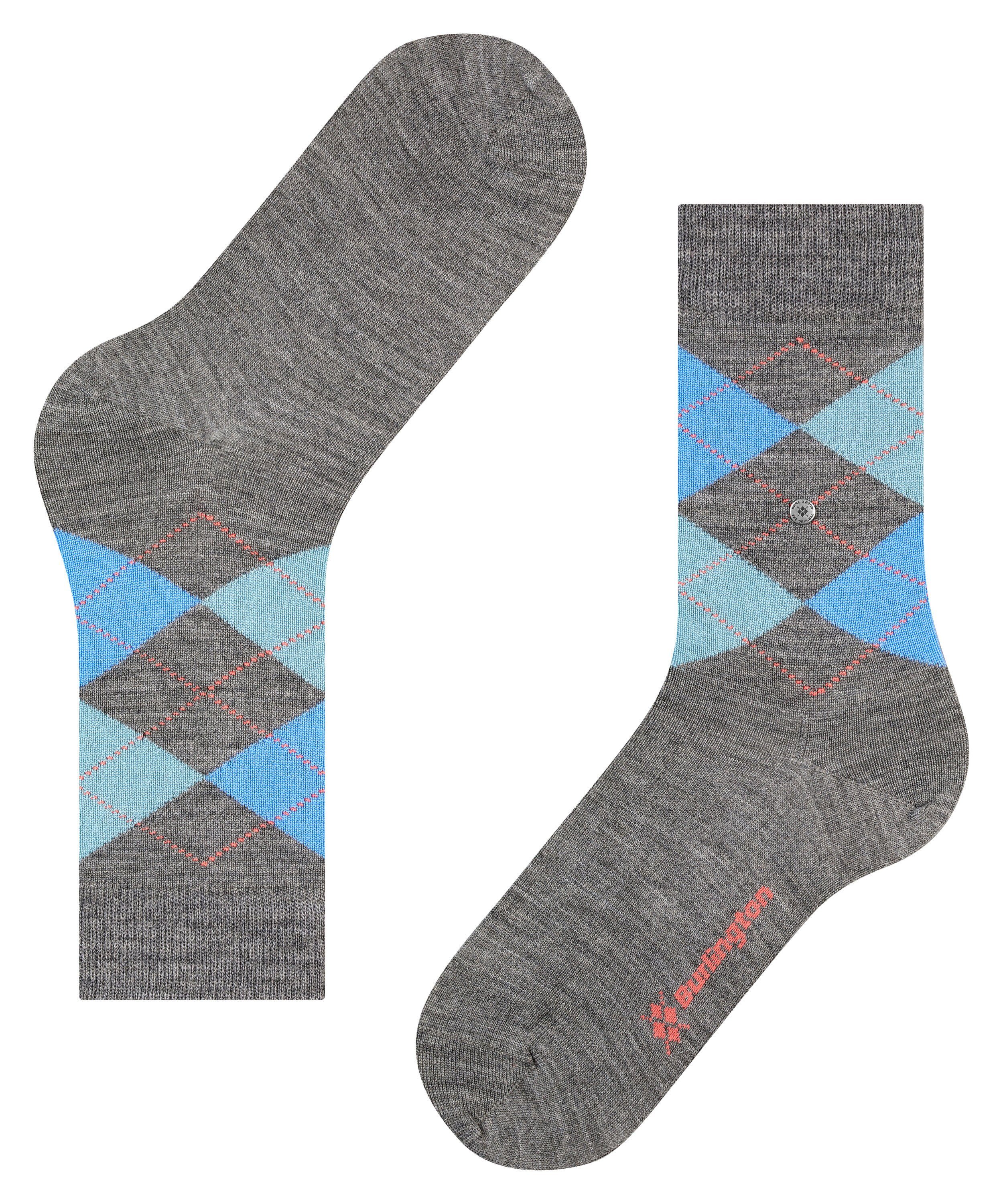 (3077) Burlington Marylebone mid.grey (1-Paar) Socken mel.