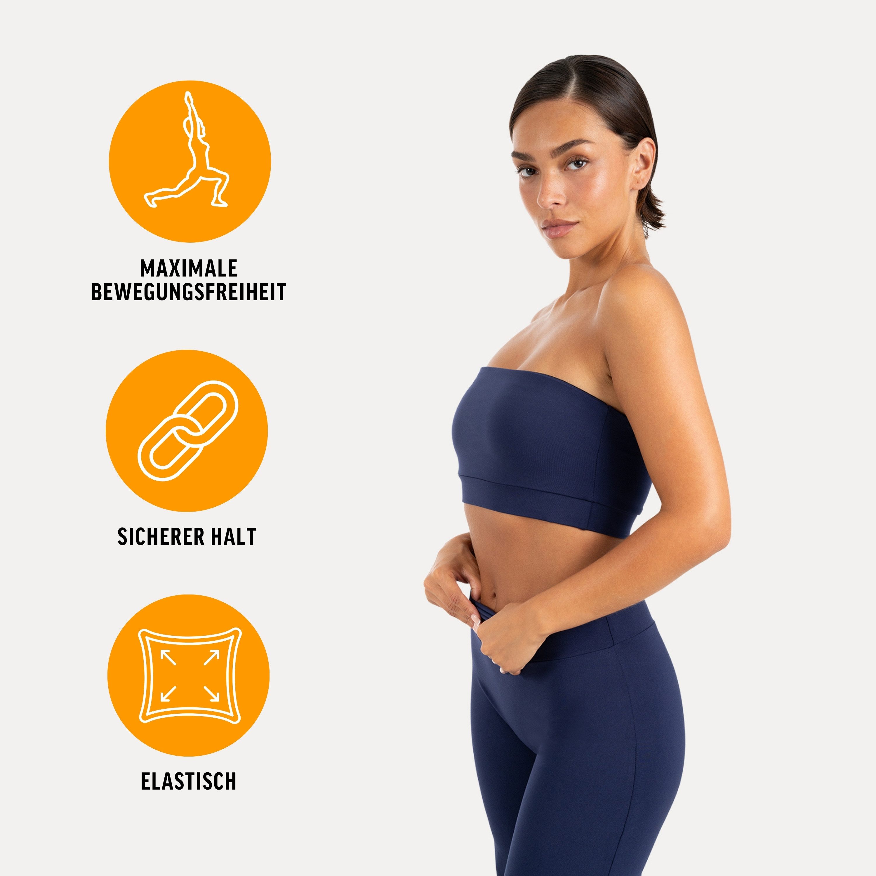 Smilodox Sport-BH Neola Gym BH Damen, Bustier, Slim Fit, Fitness BH, Yogatop Bandeau Style, Stretch Komfort, elastisch, Gym, schulterfrei