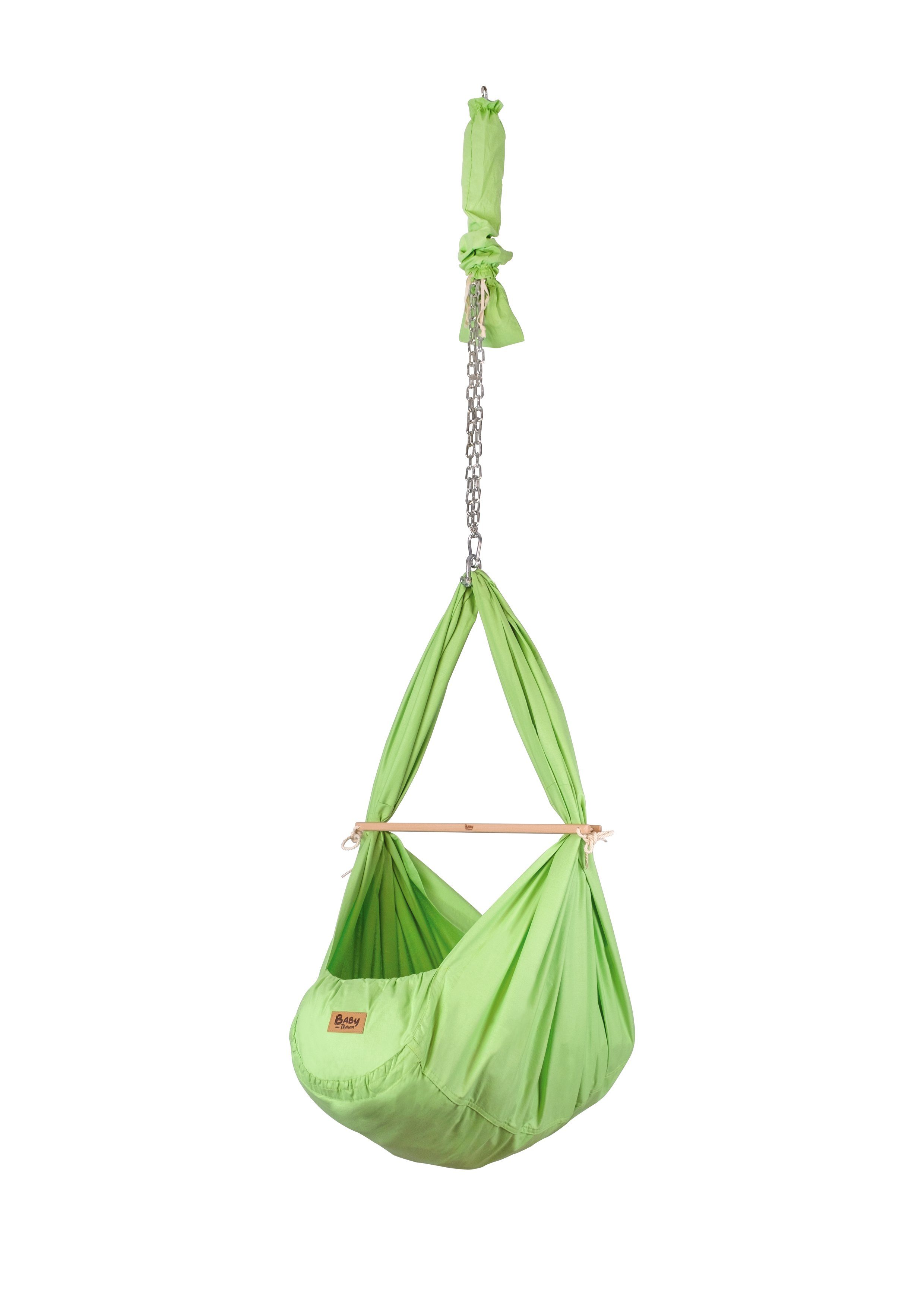 TeppichHome24 Federwippe Baby Federwiege Komplett-Set in Grün