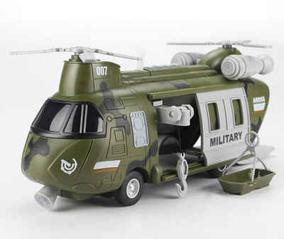 efaso Spielzeug-Hubschrauber 641A Helikopter - Licht/Sound/Drehpropeller/Seilwinde & Auswurframpe