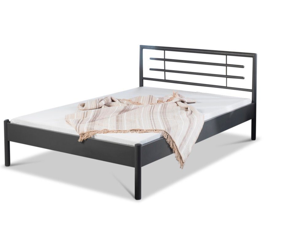 BedBox Metallbett Modell Lia mit klassischem Kopfteil, stabil und langlebig