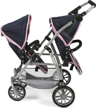 CHIC2000 Puppen-Zwillingsbuggy Vario, Grau-Navy