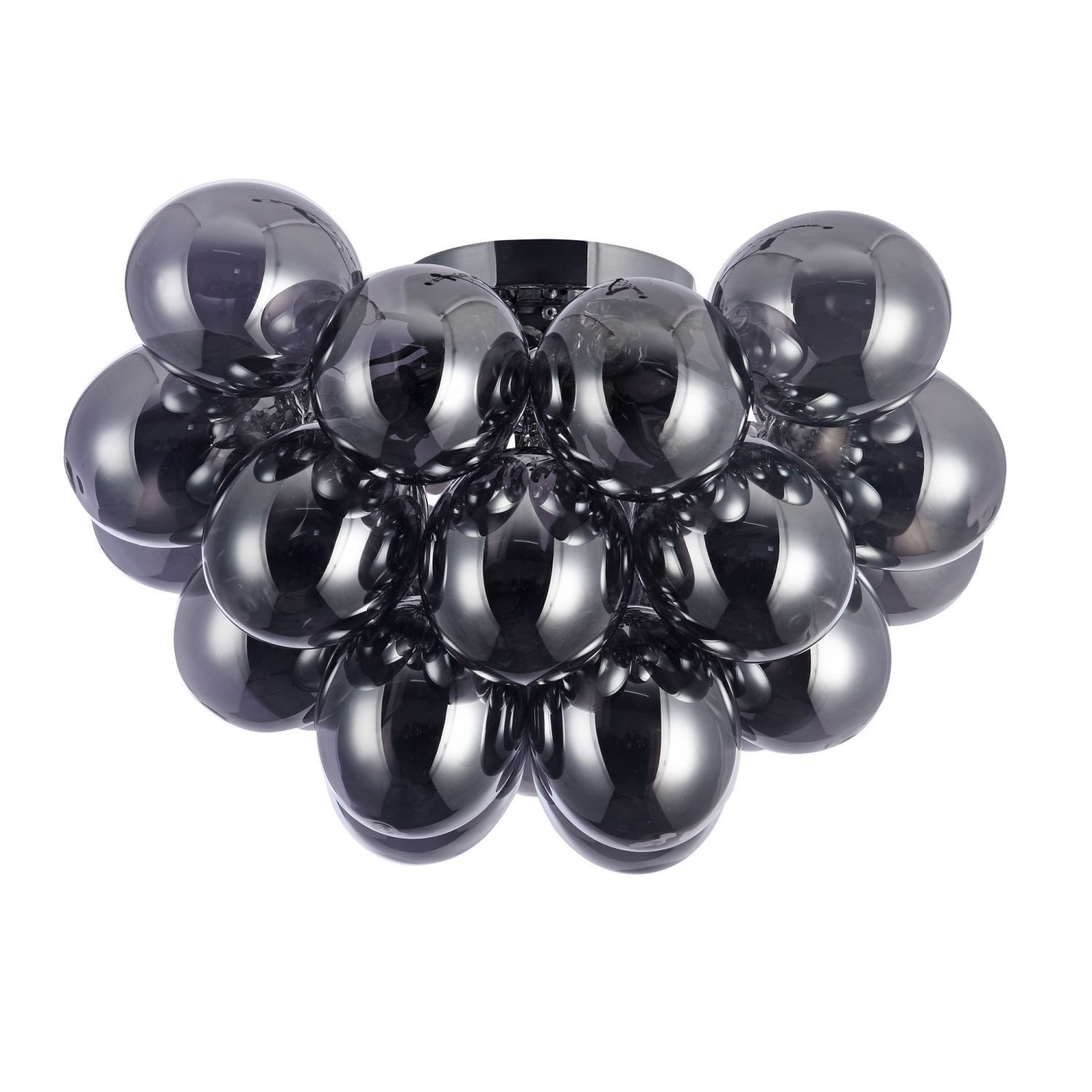 Licht-Erlebnisse Deckenleuchte KAIRO, ohne Leuchtmittel, Metall Rauchglas G9 Nickel Rauchgrau Kugel Schirm Modern