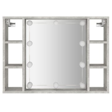 vidaXL Badezimmerspiegelschrank Spiegelschrank mit LED Betongrau 76x15x55 cm (1-St)