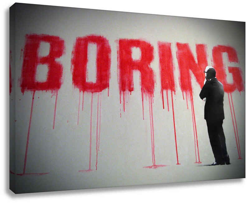 Leinwando Gemälde Banksy Pop Art Bilder / Boring Leinwandbild / Street Art Graffiti styled Gemälde zum aufhängen