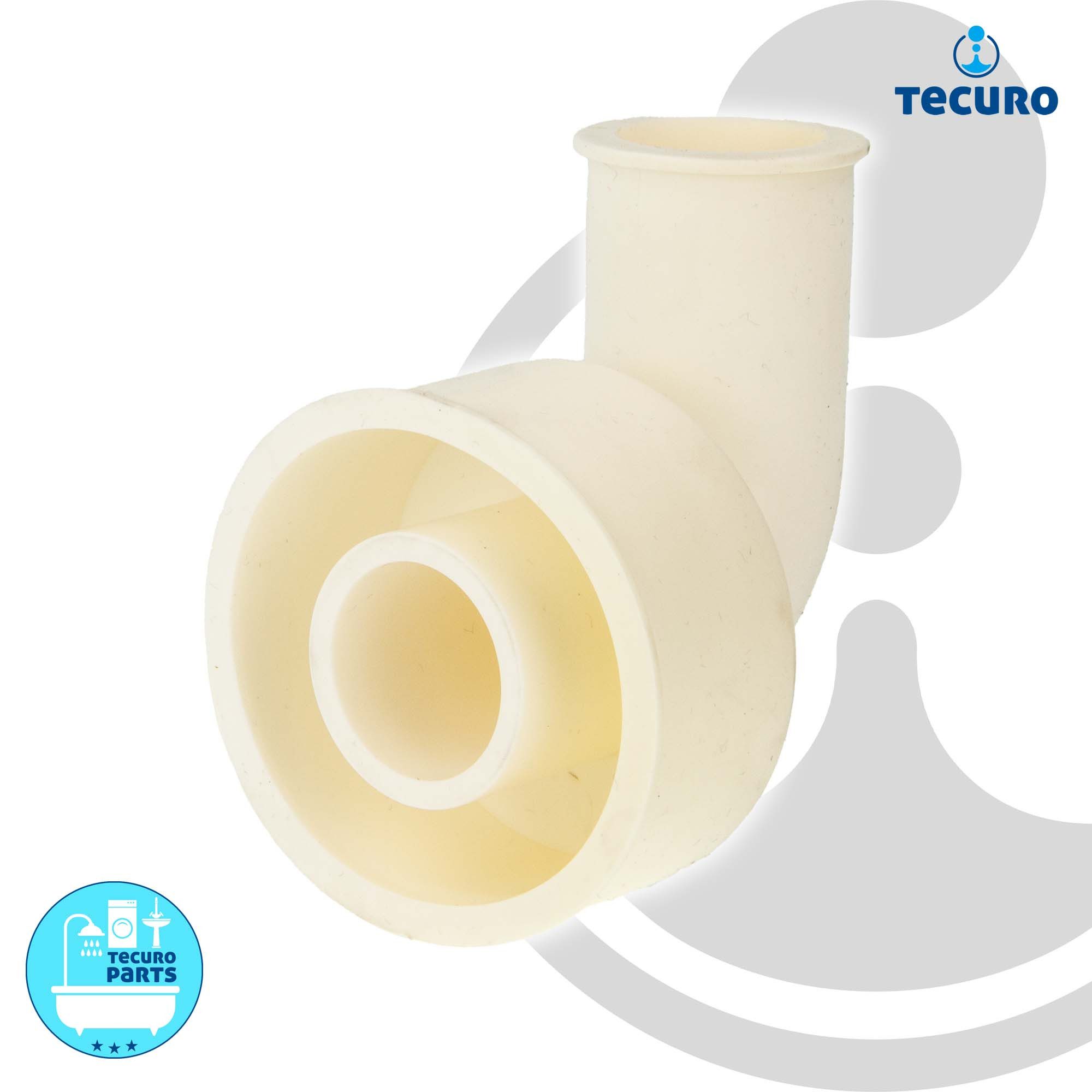tecuro WC-Druckspüler WC-Spülrohrverbinder - Winkelform - Ø 48/28