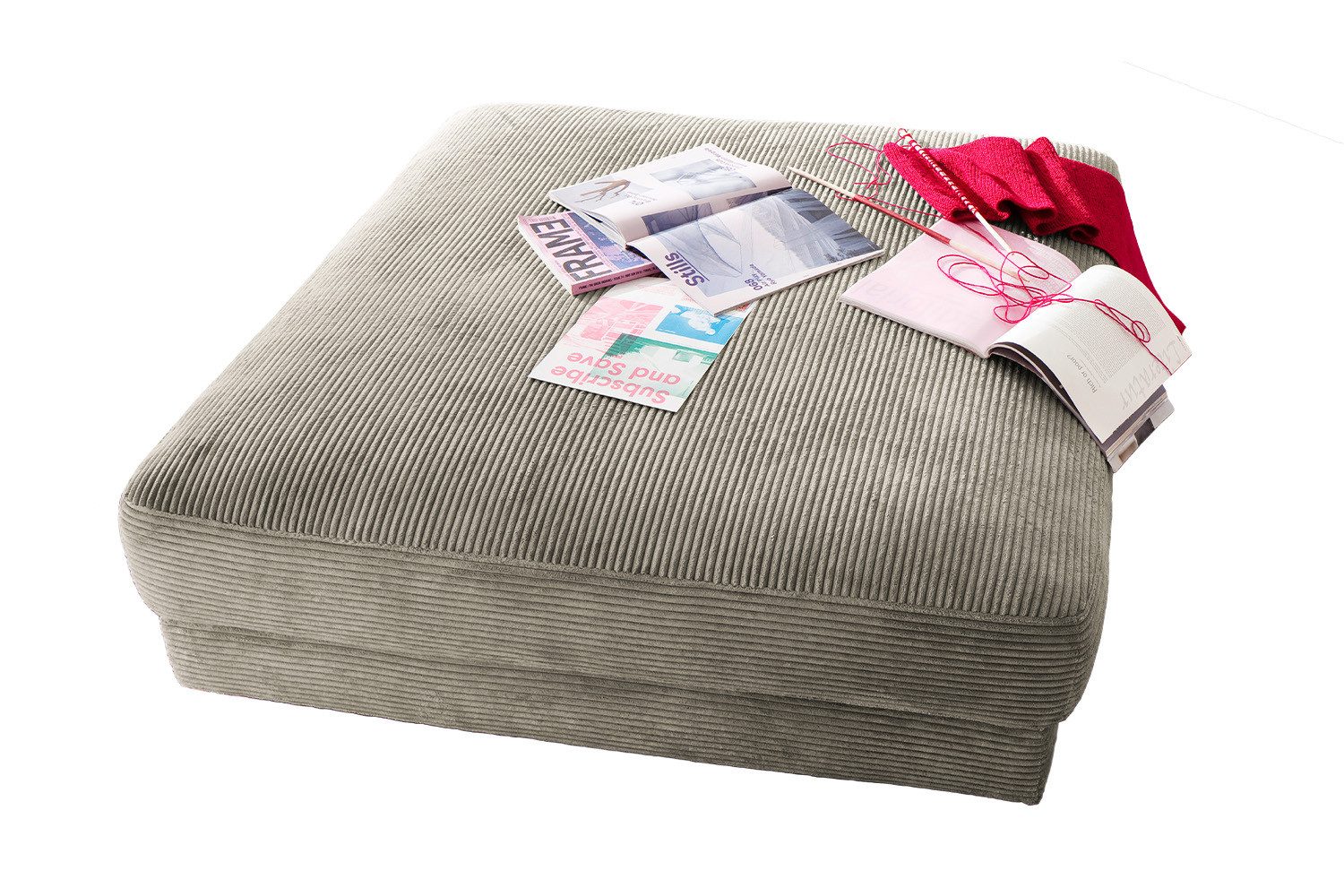 KAWOLA Hocker MADELINE, Big Hocker Polsterhocker günstig online kaufen