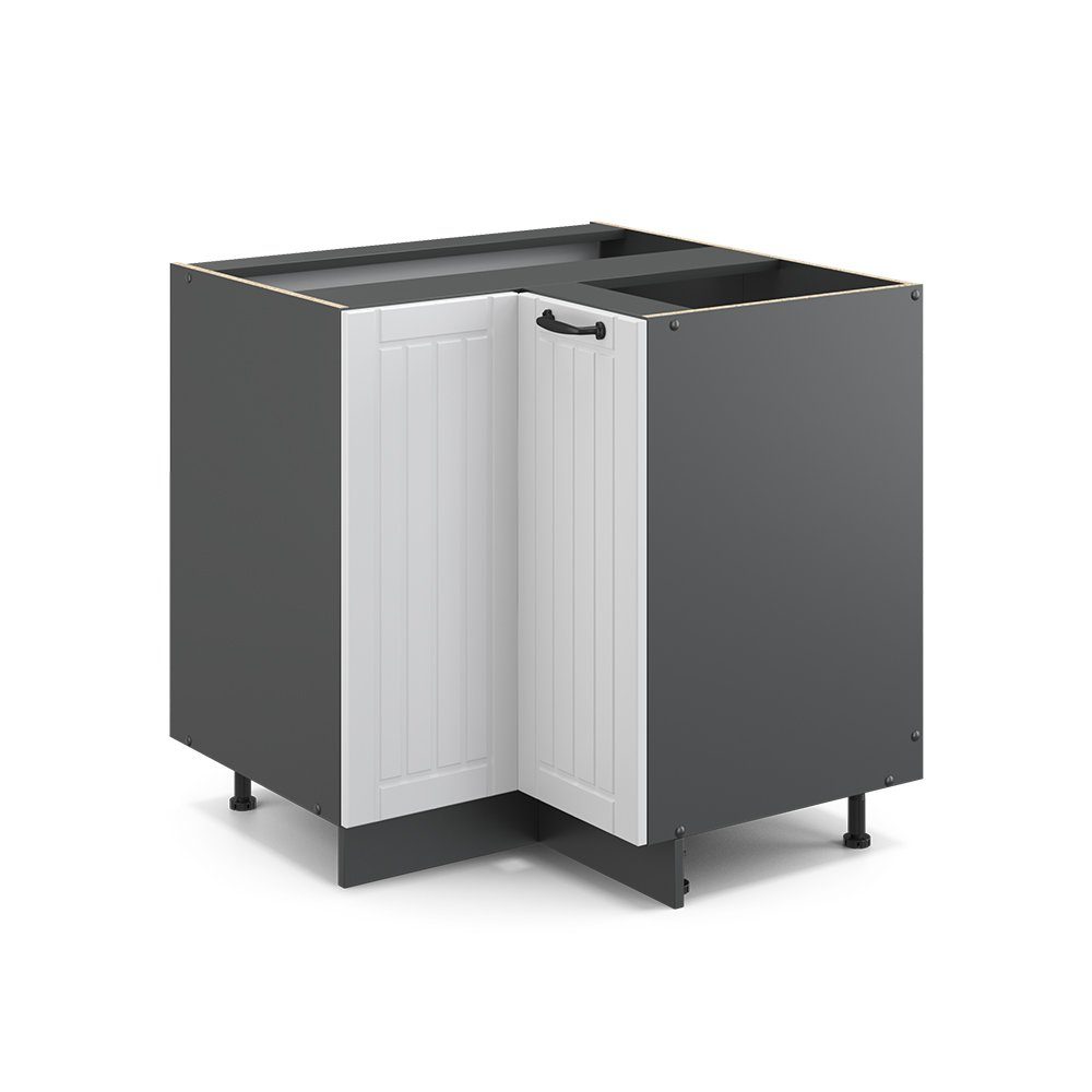 Vicco Eckunterschrank Fame-Line, Weiß Landhaus/Anthrazit, 80.5 günstig online kaufen