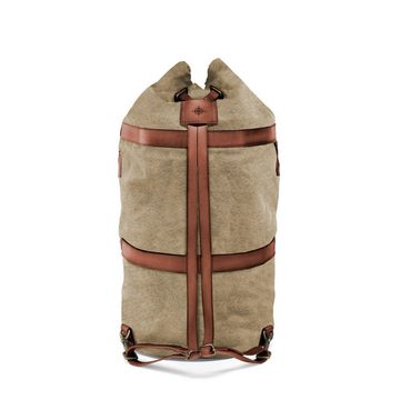 DRAKENSBERG Rucksack Seesack »Robin« (L) Khaki-Beige, große Vintage Reisetasche mit Rucksackfunktion aus Canvas und Leder