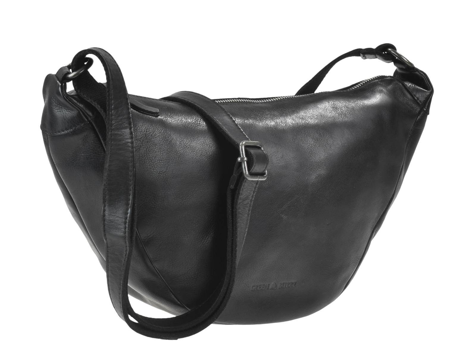 Greenburry Umhängetasche "Colombiana" Leder Crossbody Half Moon Bag Tasche Damen, Hauptfach 34x19cm, Gurt 115-185 cm