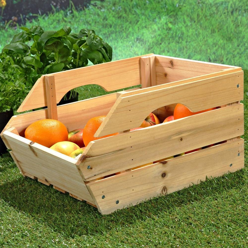Mucola Holzkiste Obstkiste mit Griffen Apfelkisten Holzkisten Weinkisten Kartoffelkiste (Stück, 1 St)