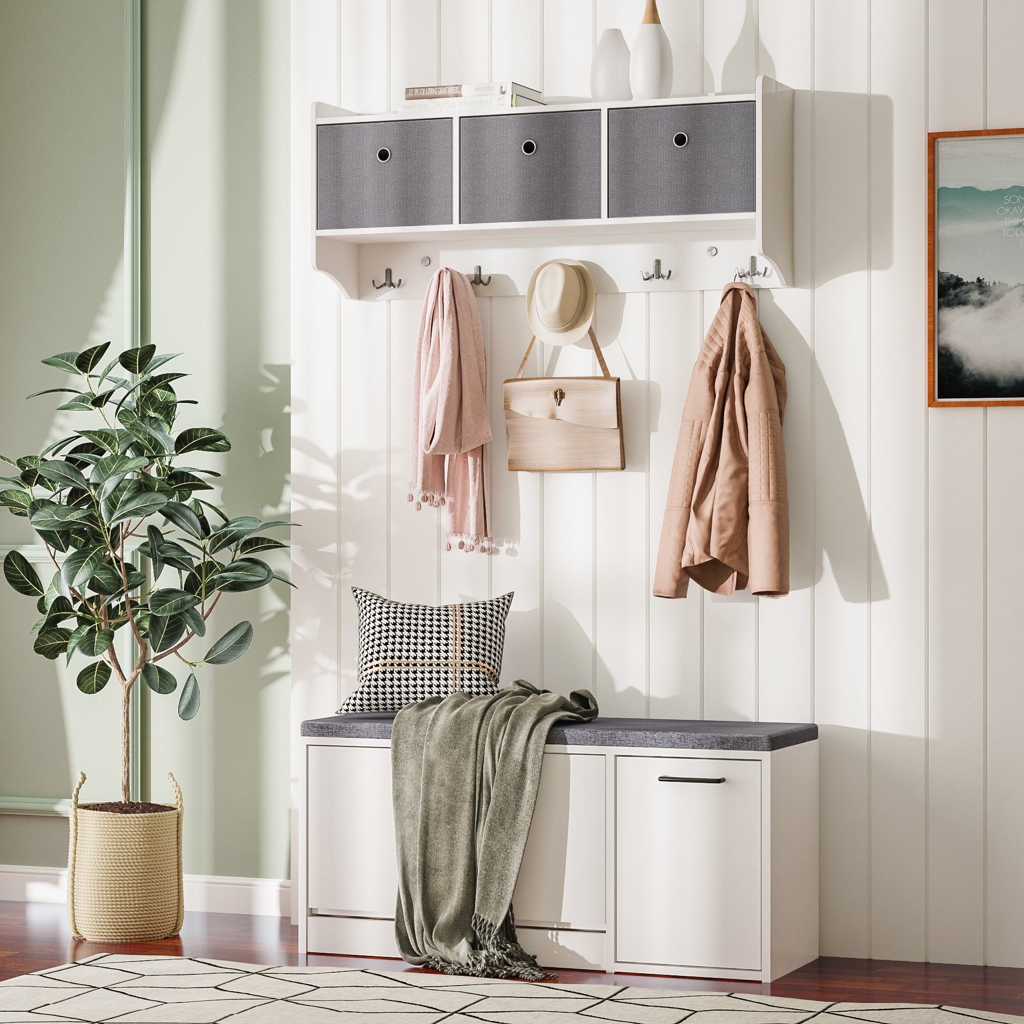 Mondeer Garderoben-Set (2-St), Garderobe mit Schuhbank, günstig online kaufen