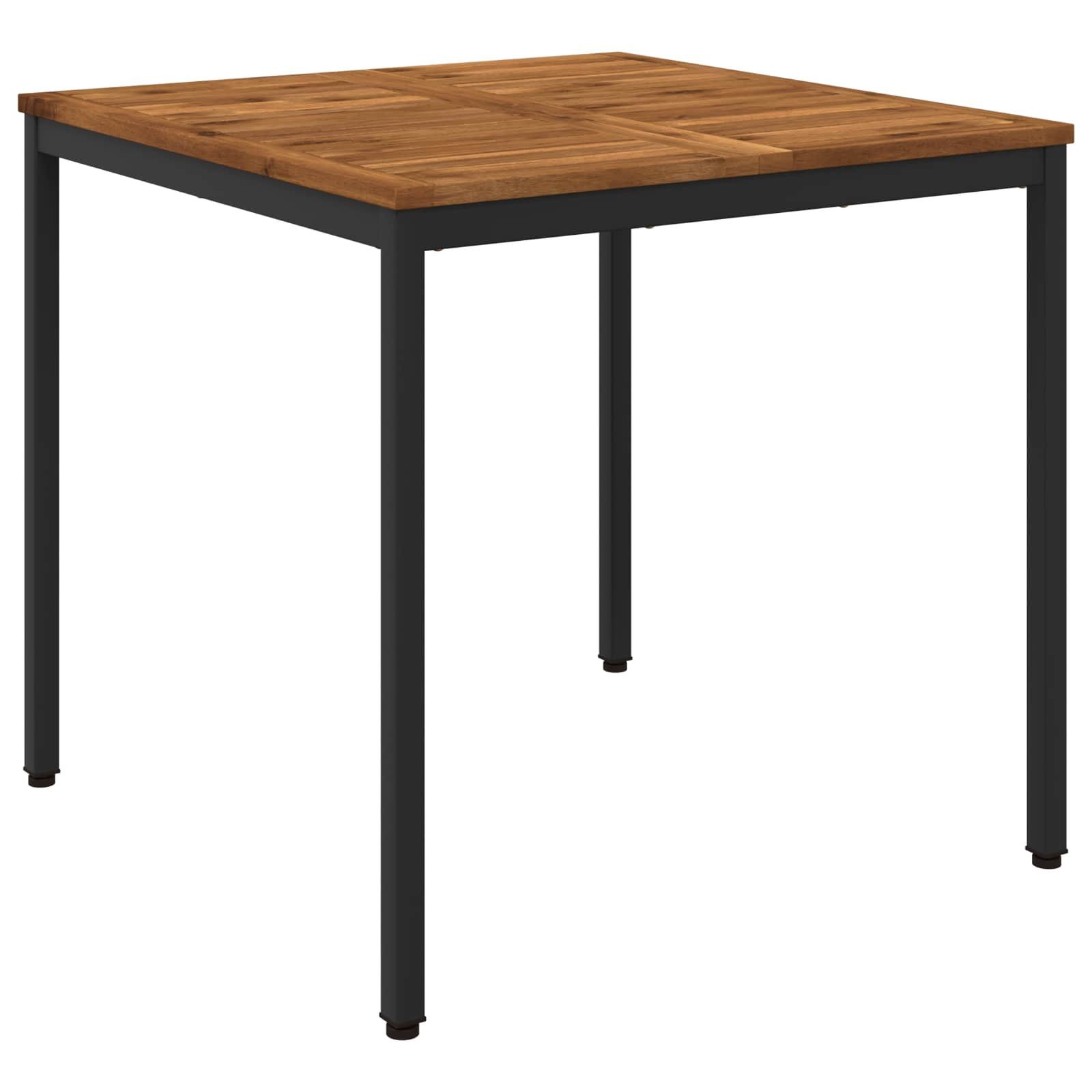 vidaXL Gartentisch Gartentisch Natürlich und Schwarz 80 x 80,5 x 75 cm (1-St)